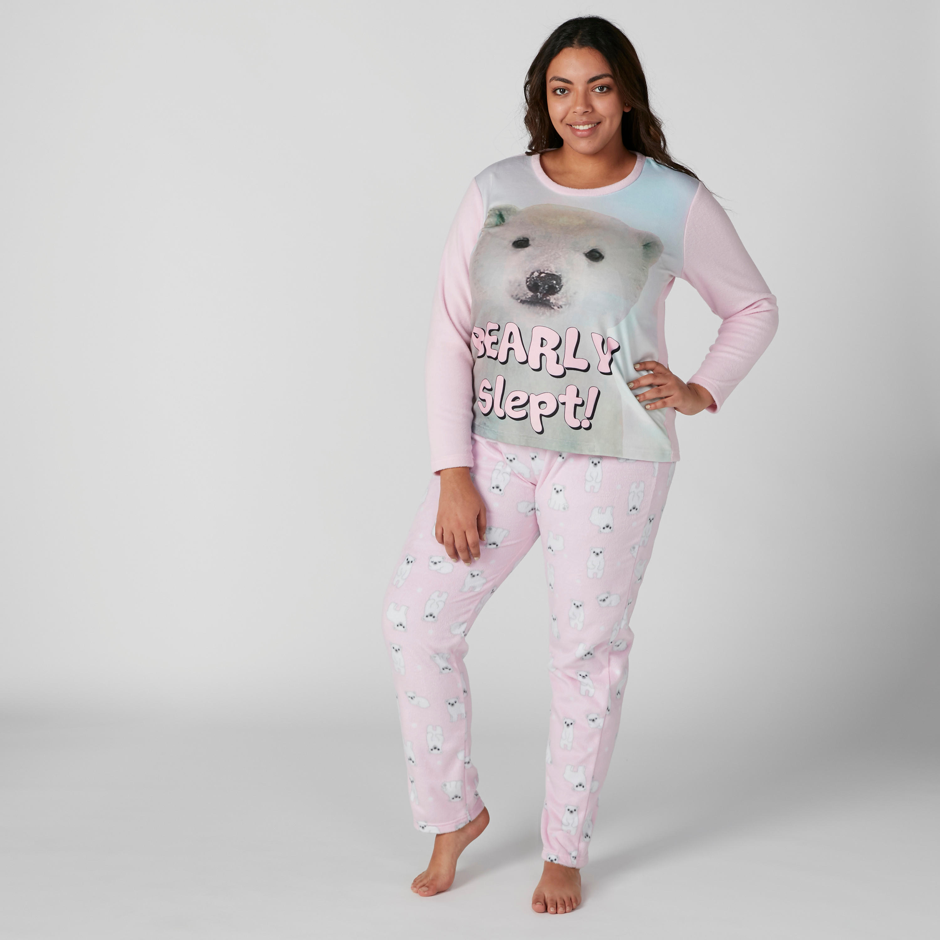 Printed Long Sleeves T-Shirt and Pyjama Set-women-clothing-nightwear-pyjamas-longsets-image-1