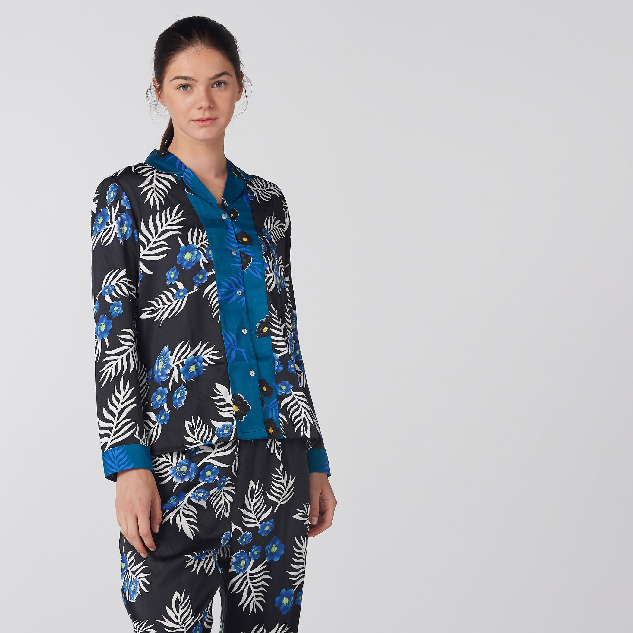 Printed Long Sleeves Shirt and Pyjama Set-women-clothing-nightwear-pyjamas-longsets-image-2