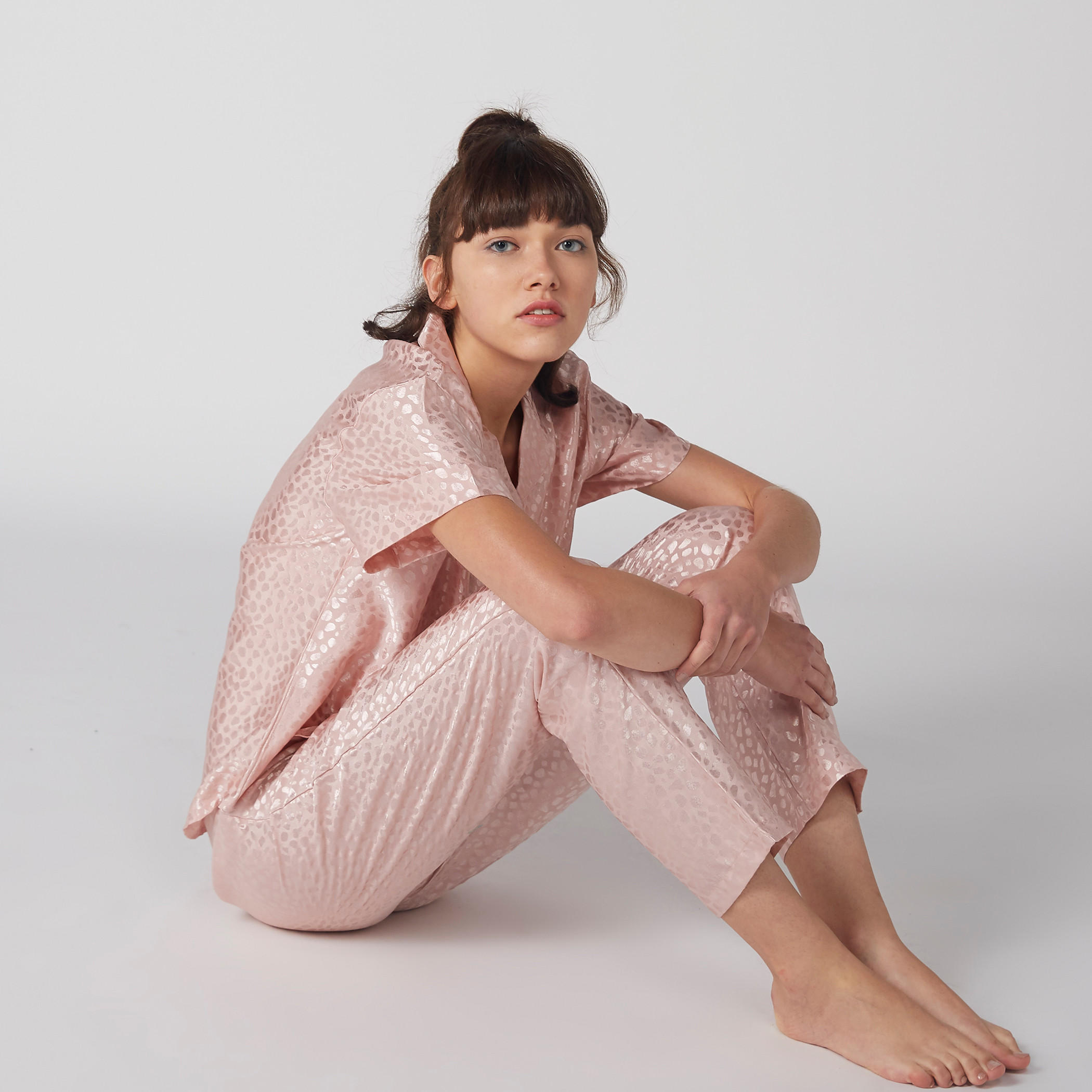 Textured Shirt and Pyjama Set-women-clothing-nightwear-pyjamas-longsets-image-1