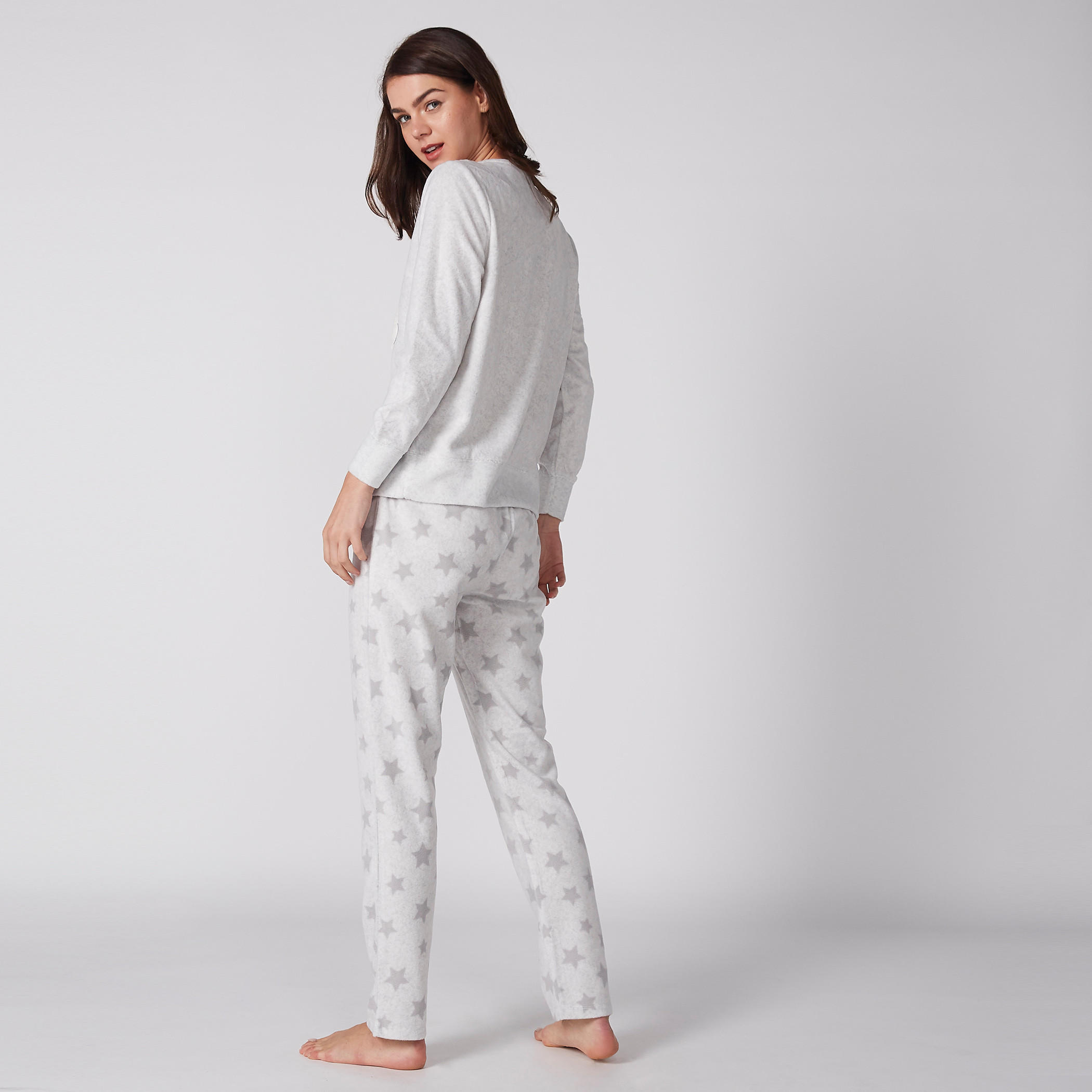 طقم بيجاما وتيشيرت بياقة مستديرة-women-clothing-nightwear-pyjamas-longsets-image-3