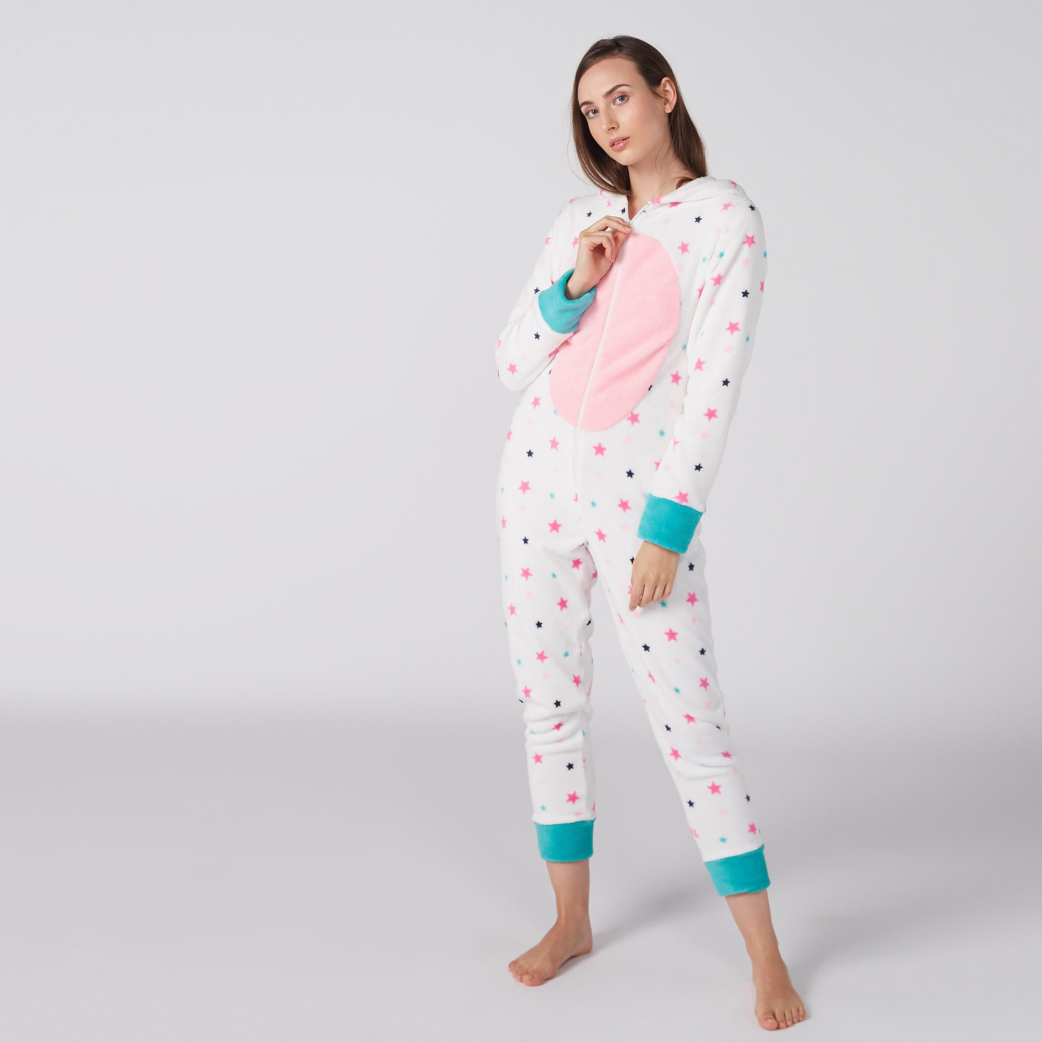 أفرول بقبّعة وسحّاب إغلاق وطبعات-women-clothing-nightwear-nighties-image-1