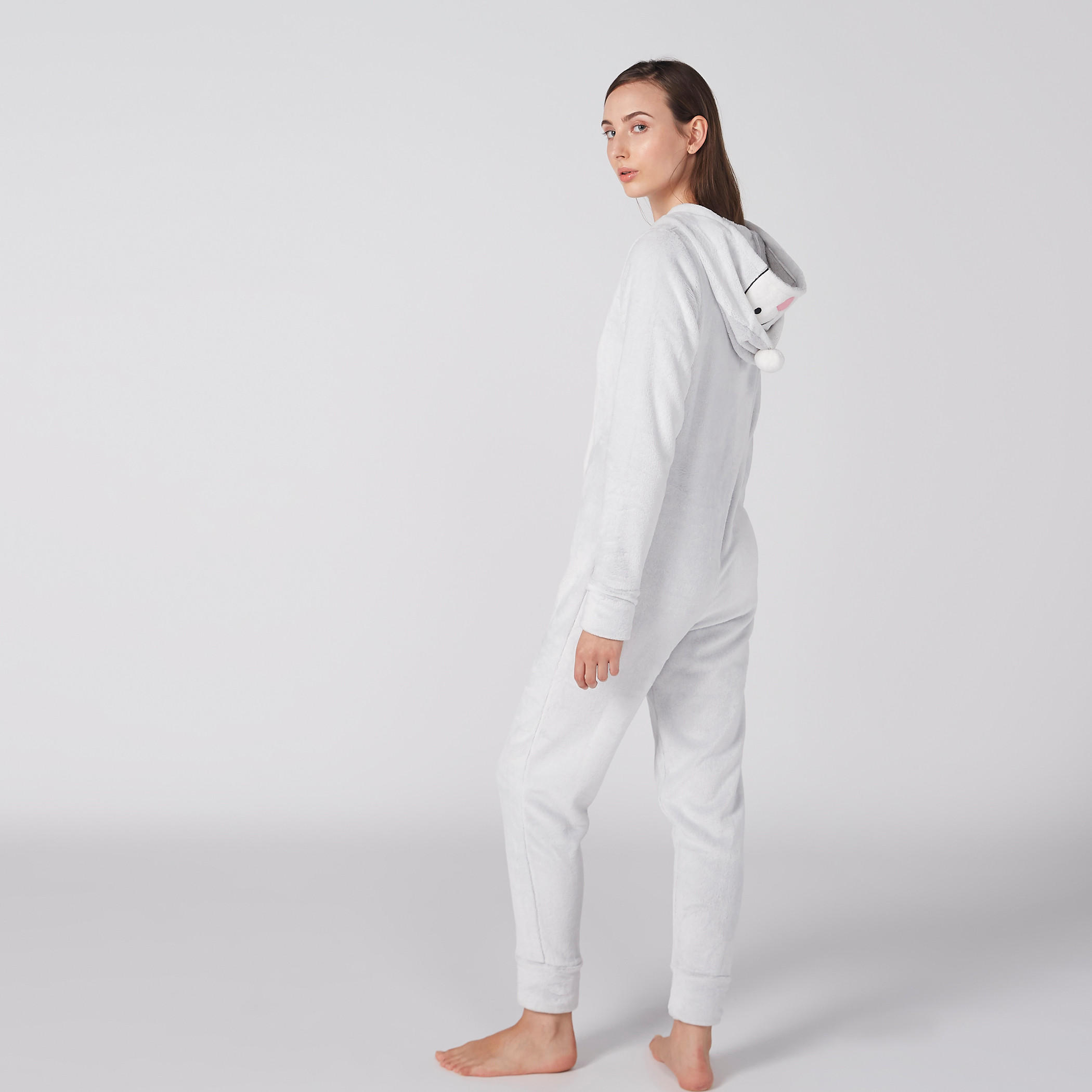 Textured Long Sleeves Jumpsuit with Zip Closure and Hood-women-clothing-nightwear-nighties-image-5