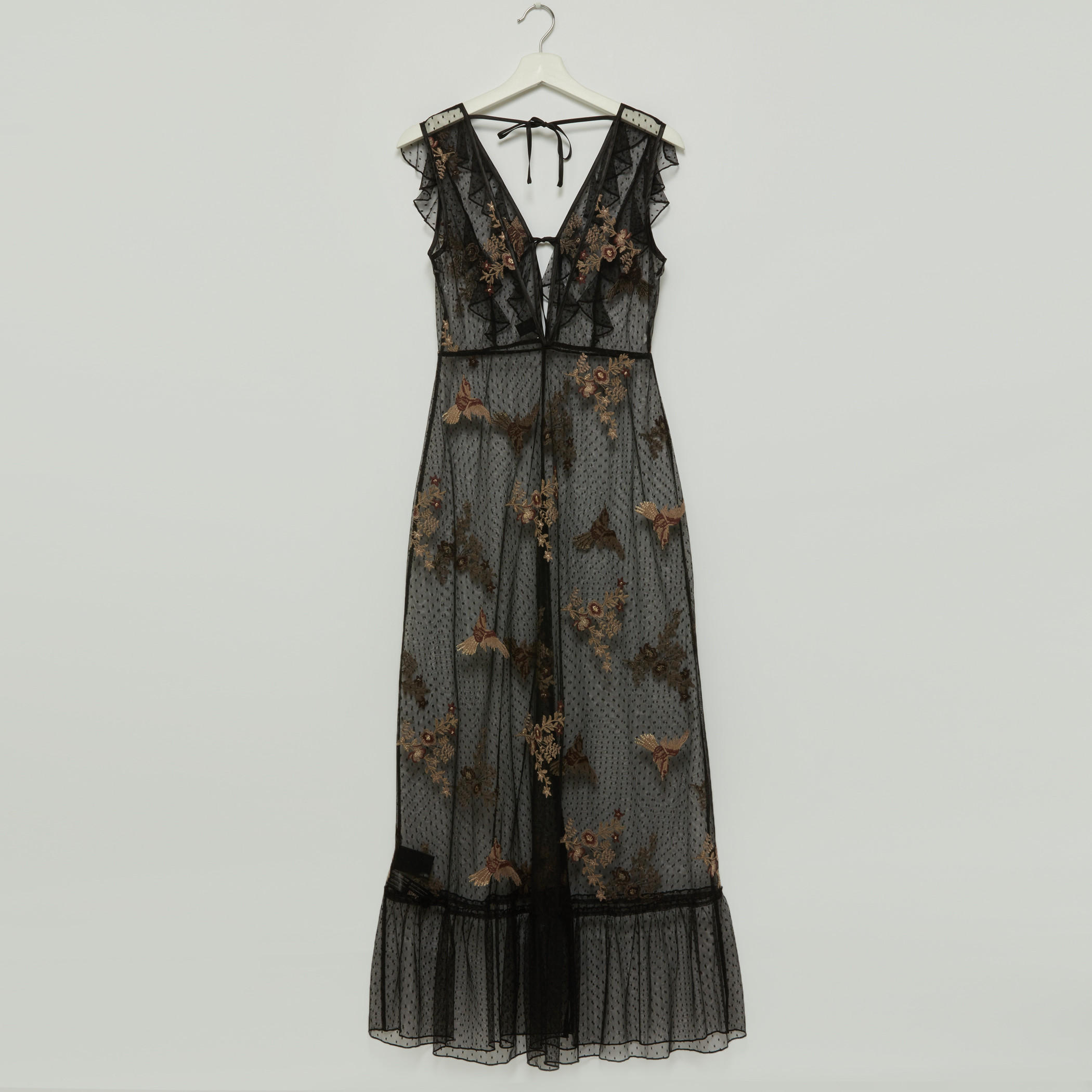 قميص نوم بتفاصيل كشكش ودانتيل مع ثونج-women-clothing-nightwear-nighties-image-2