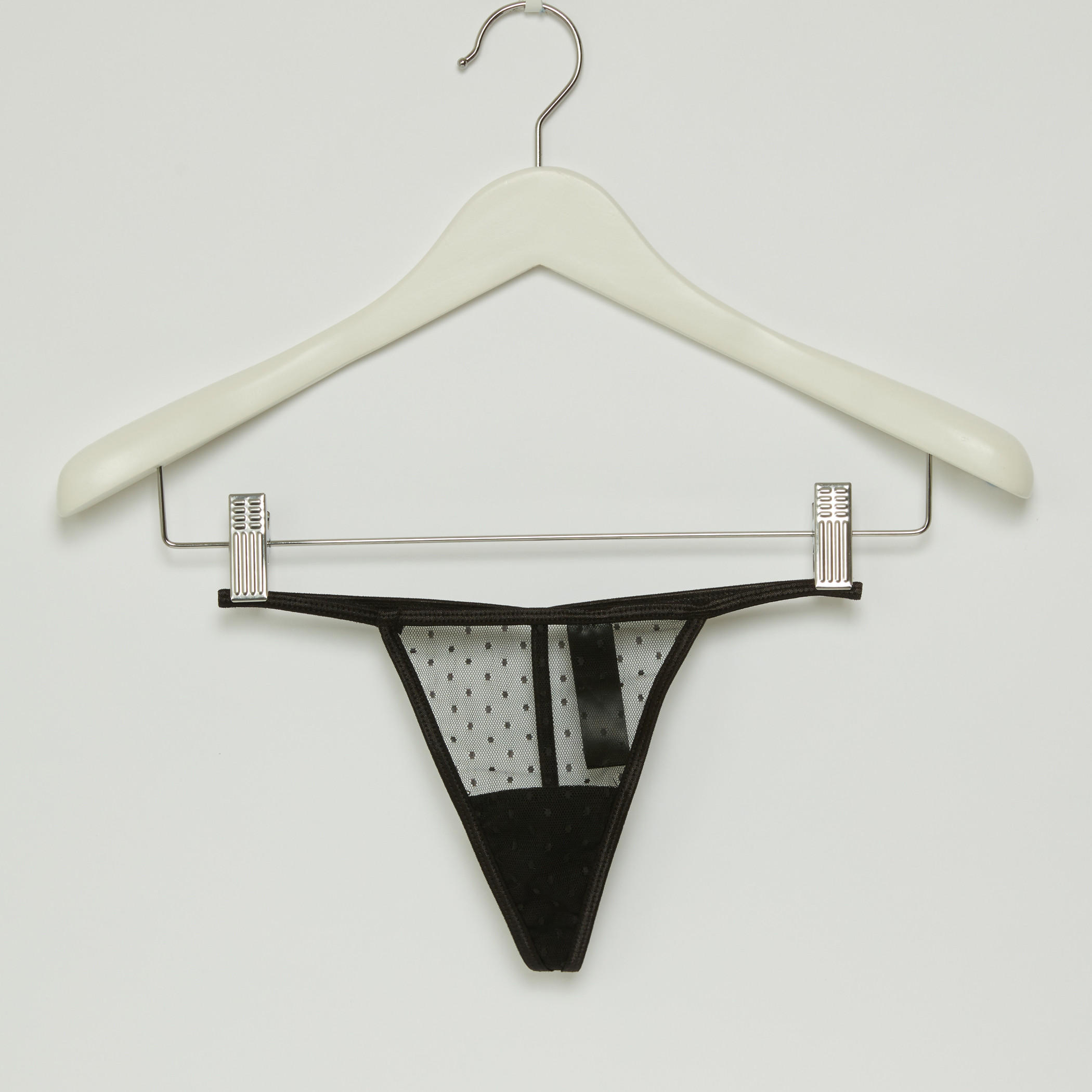 قميص نوم بتفاصيل كشكش ودانتيل مع ثونج-women-clothing-nightwear-nighties-image-3