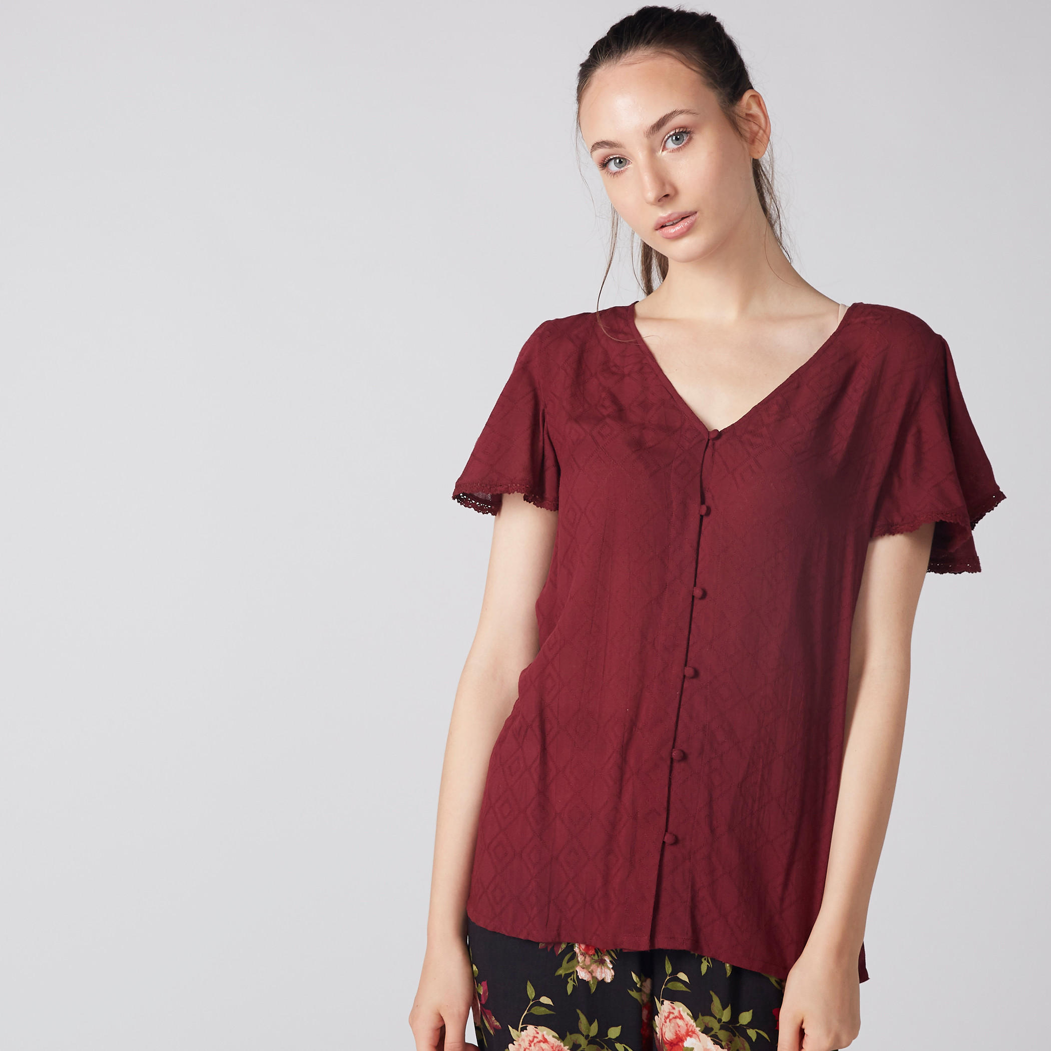 Printed V-Neck Top and Pyjama Set-women-clothing-nightwear-pyjamas-longsets-image-2