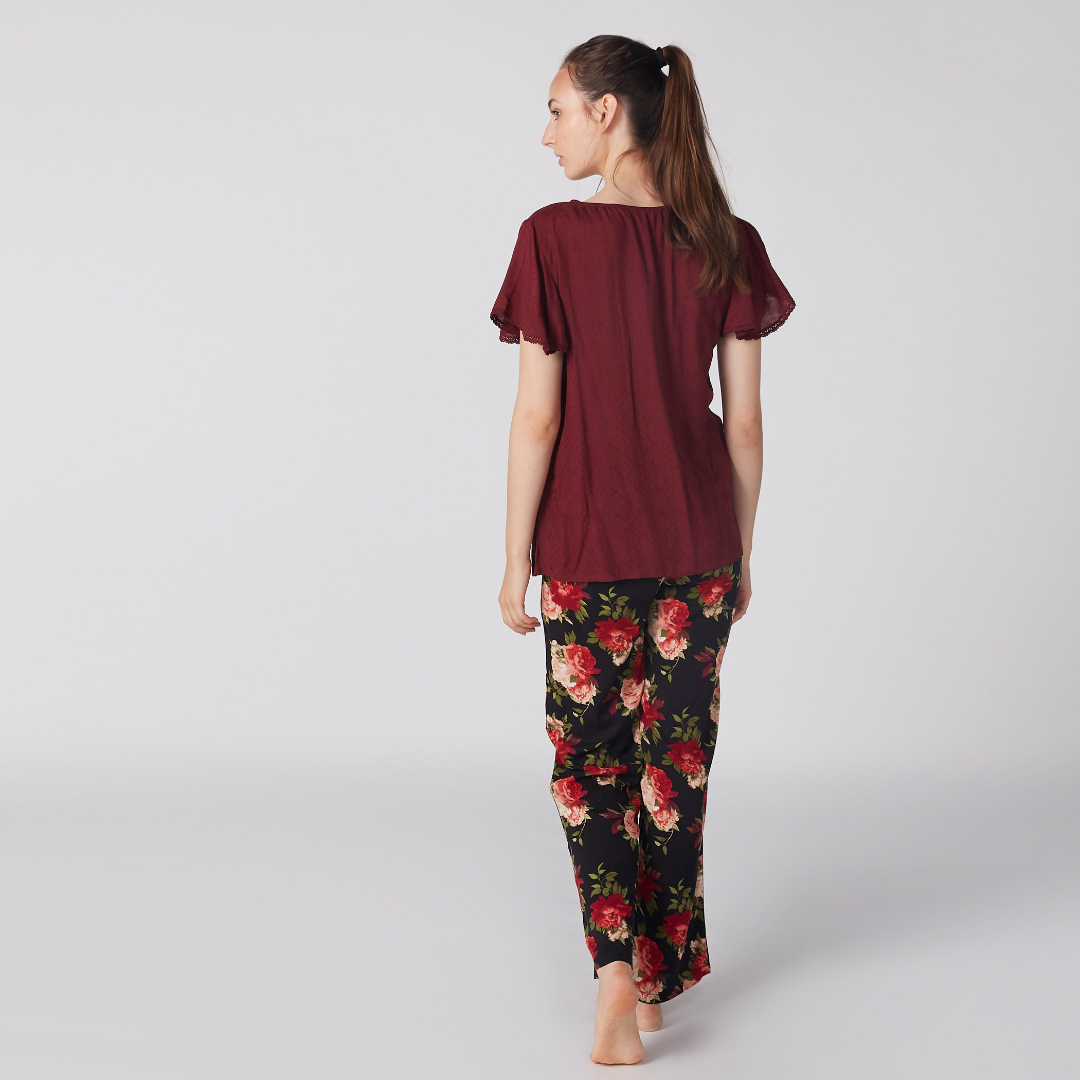 Printed V-Neck Top and Pyjama Set-women-clothing-nightwear-pyjamas-longsets-image-3