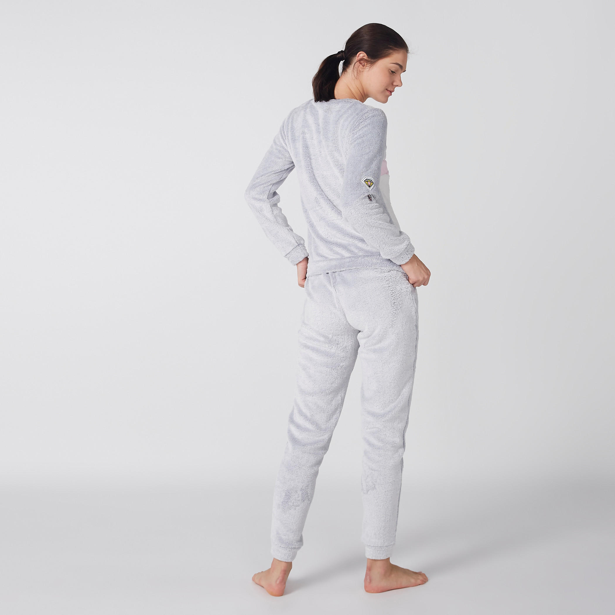 Plush Long Sleeves Sweatshirt with Jog Pants-women-clothing-nightwear-pyjamas-longsets-image-2
