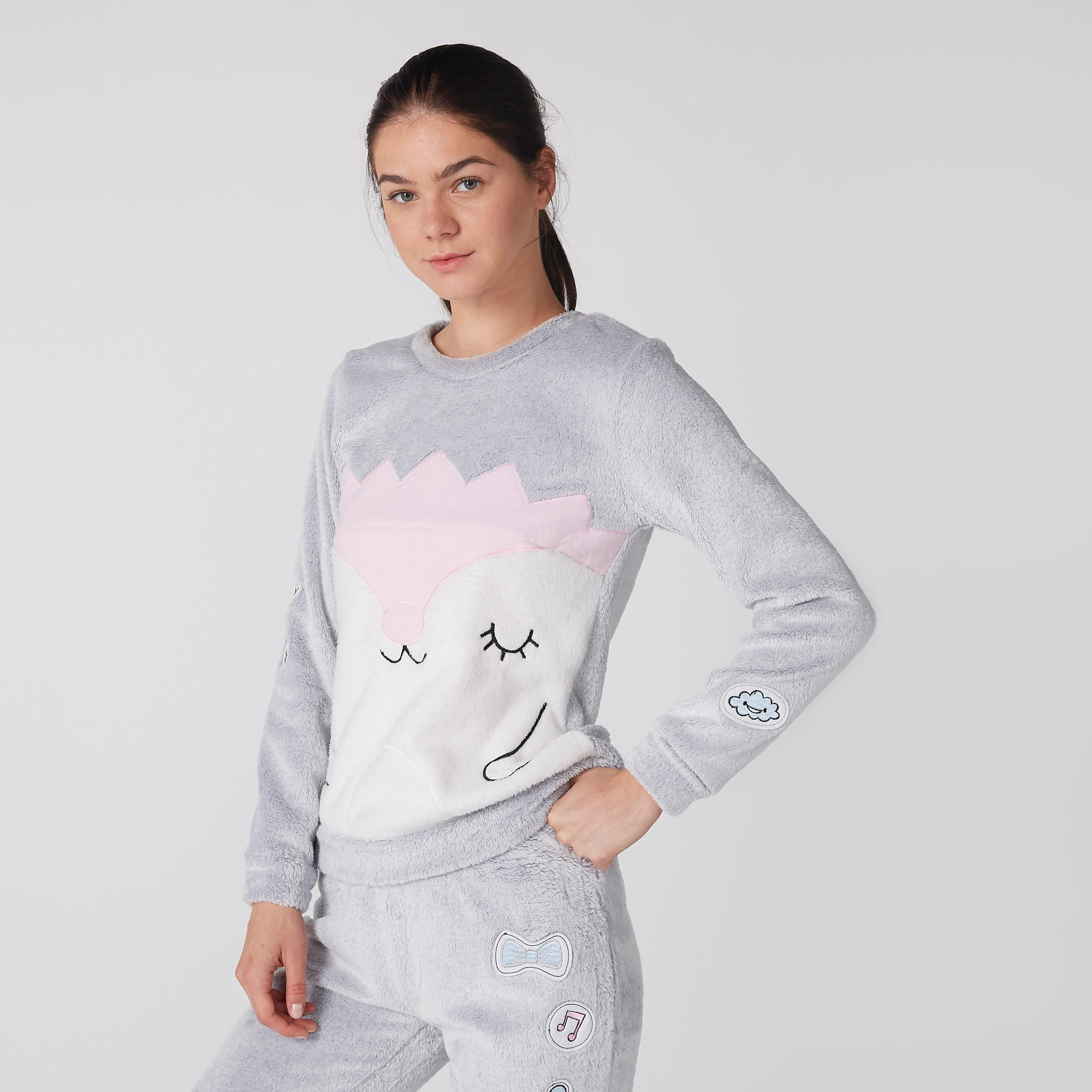 Plush Long Sleeves Sweatshirt with Jog Pants-women-clothing-nightwear-pyjamas-longsets-image-3