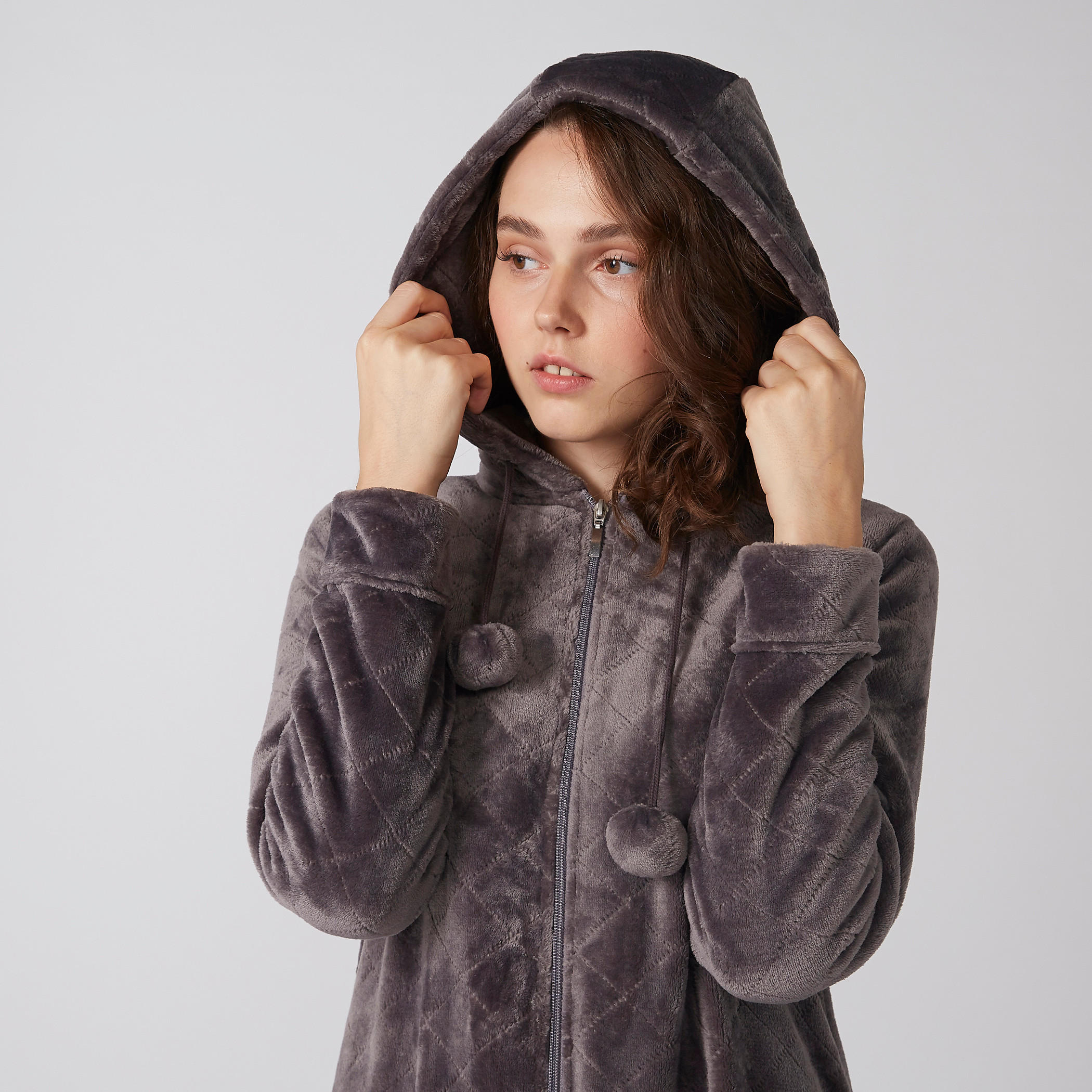 Plush Sleep Dress with Long Sleeves and Hood-women-clothing-nightwear-nighties-image-2
