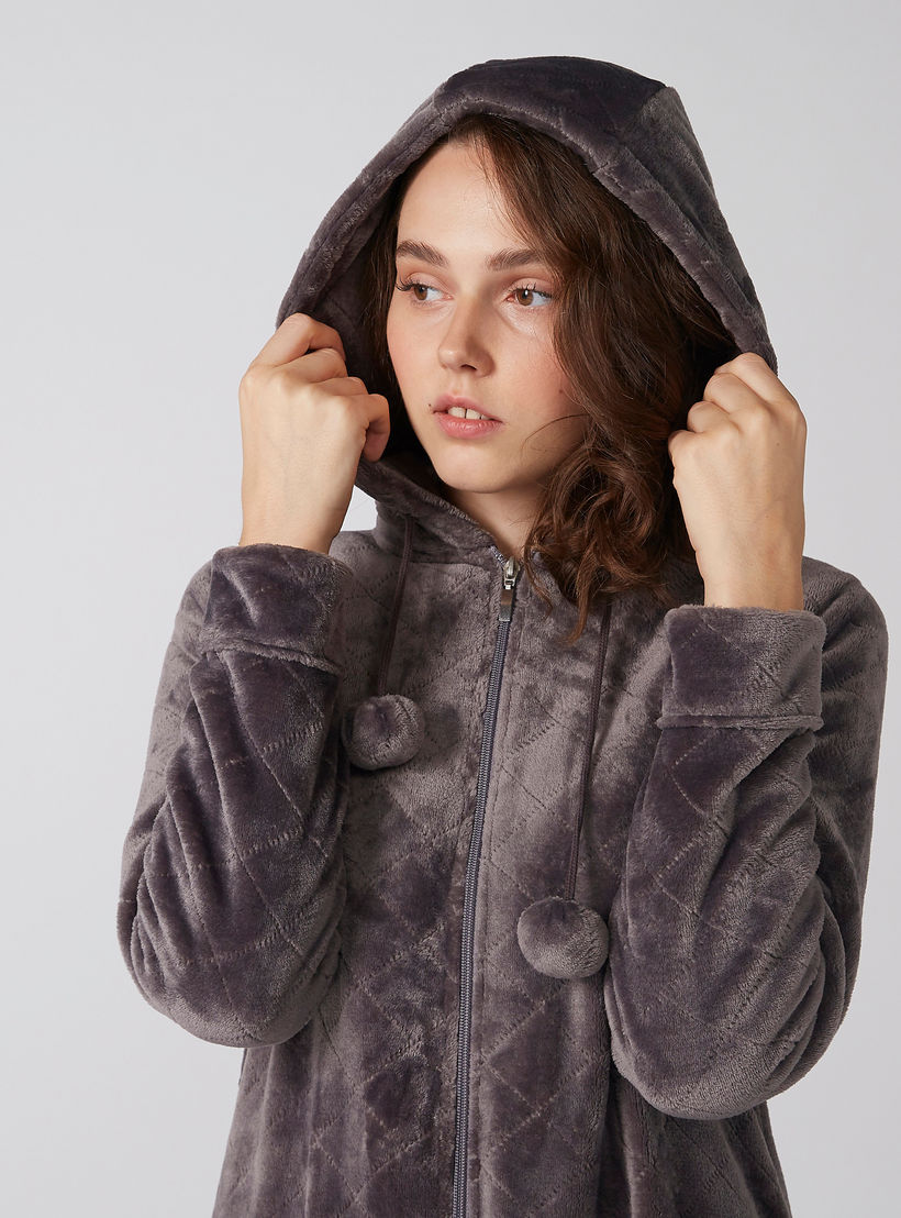 Plush Sleep Dress with Long Sleeves and Hood-women-clothing-nightwear-nighties-image-2