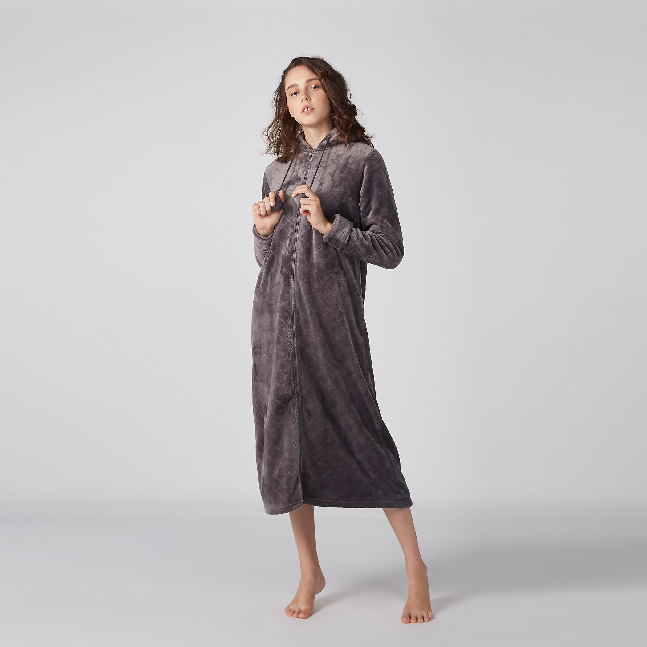 Plush Sleep Dress with Long Sleeves and Hood-women-clothing-nightwear-nighties-image-3