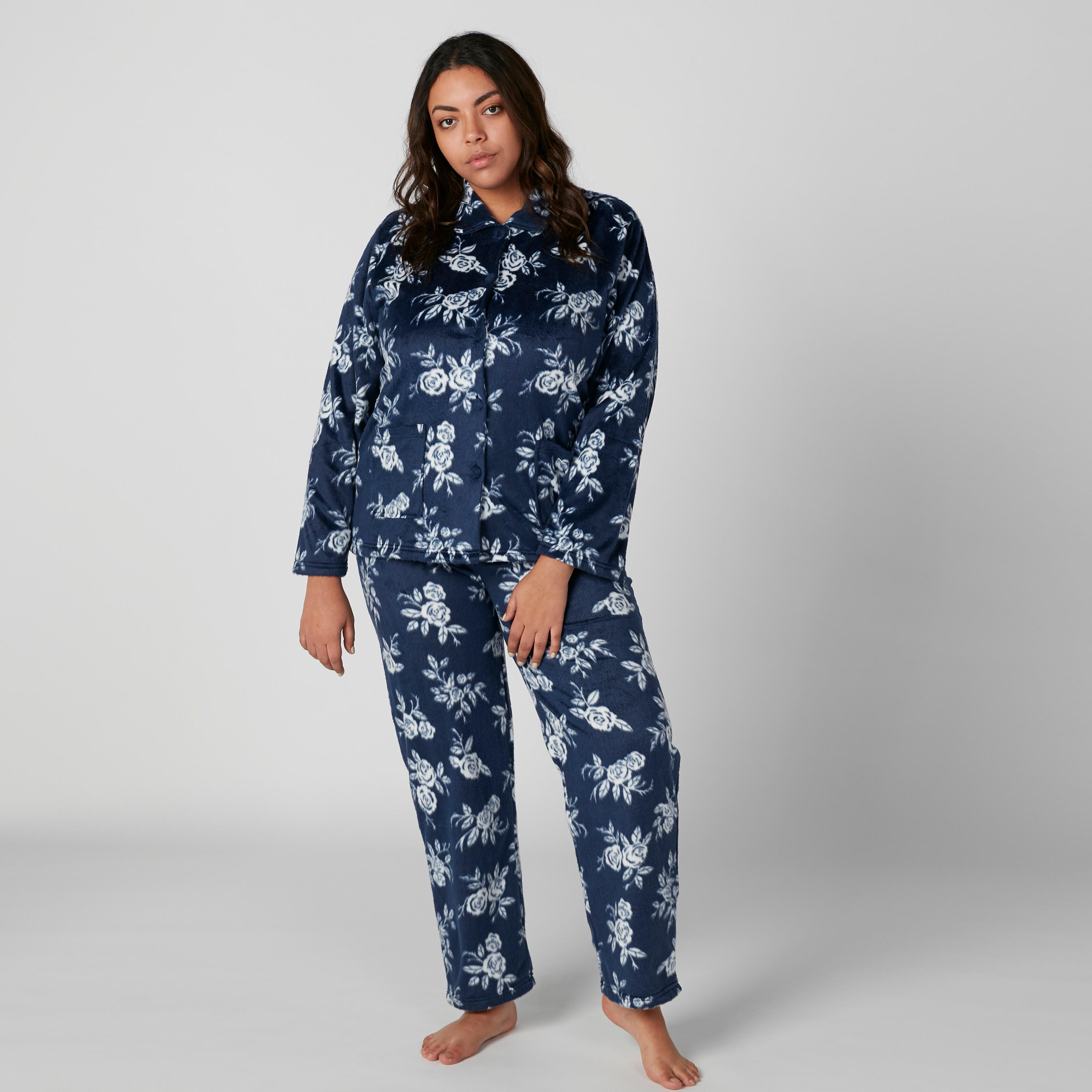 طقم بنطال بيجاما وقميص بأكمام طويلة وطبعات أزهار-women-clothing-nightwear-pyjamas-longsets-image-3