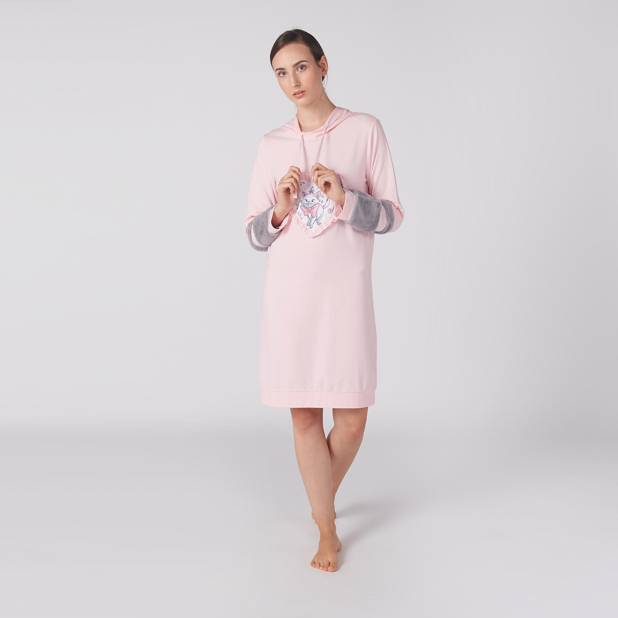 قميص نوم بقبّعة وأكمام طويلة وتزيينات ماري-women-clothing-nightwear-nighties-image-4