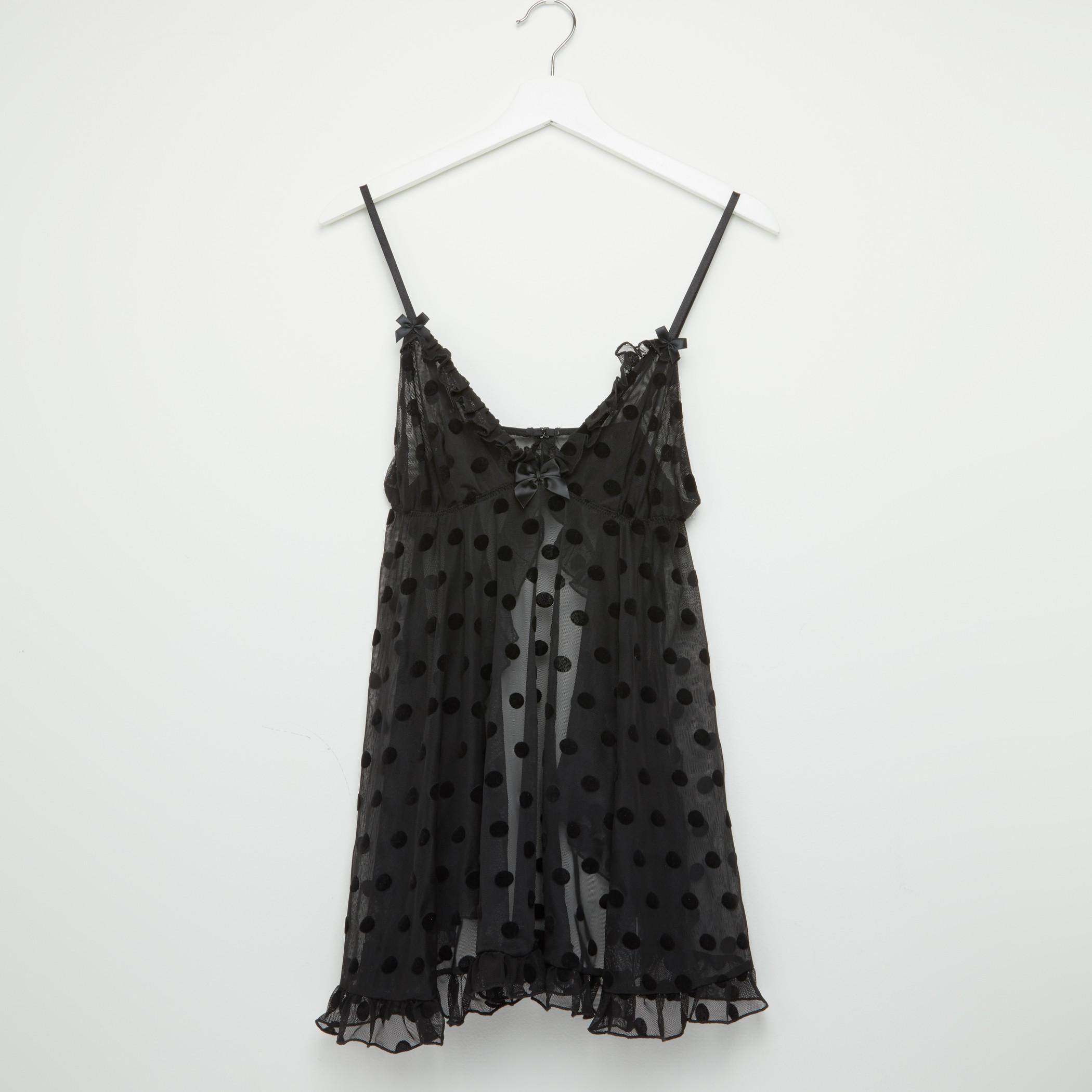 بيبي دول دانتيل بطبعات منقّطة مع ثونج-women-clothing-lingerie-lingeriesets-image-2