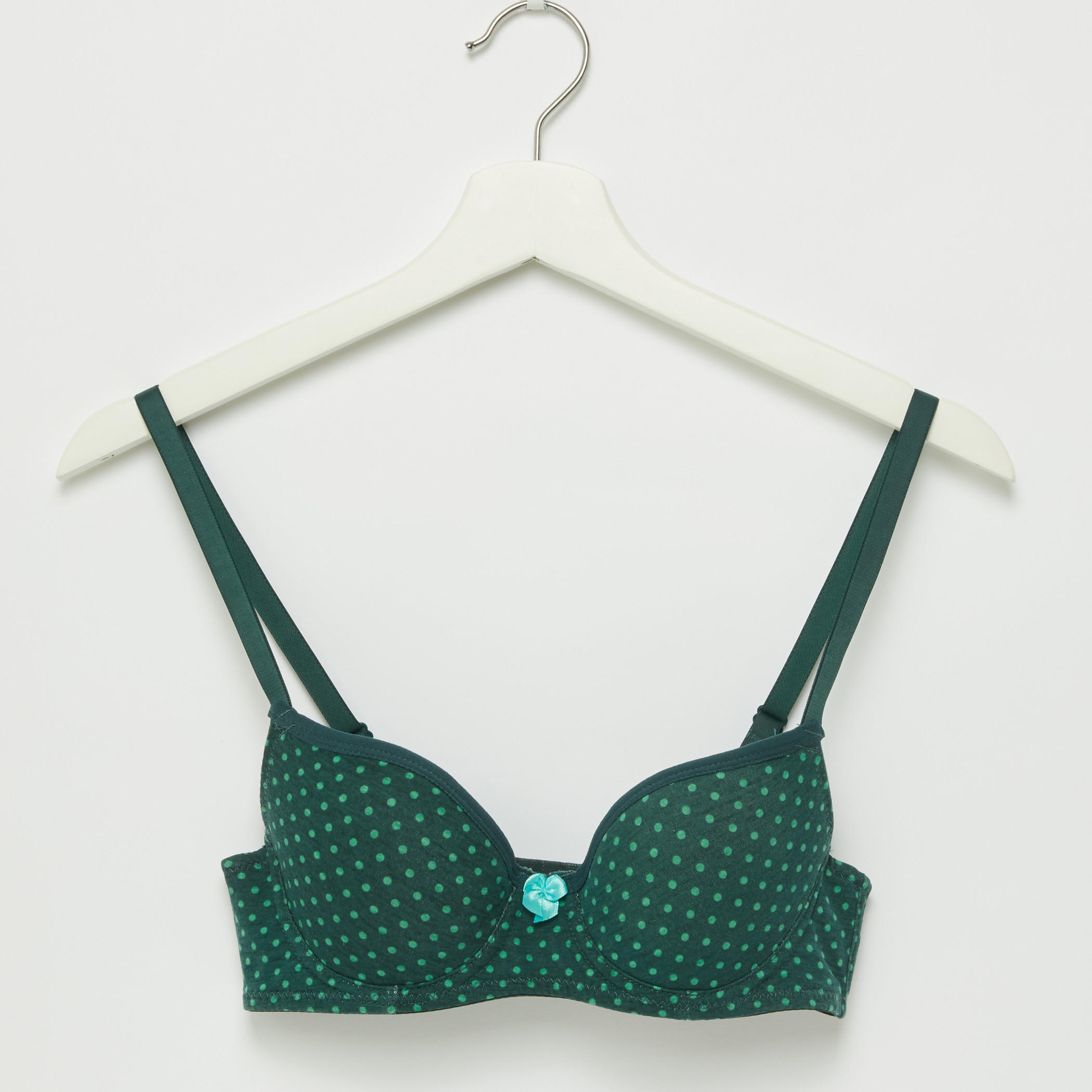صدرية مبطنة بخطافة إغلاق وطبعات منقّطة-women-clothing-lingerie-bras-image-1