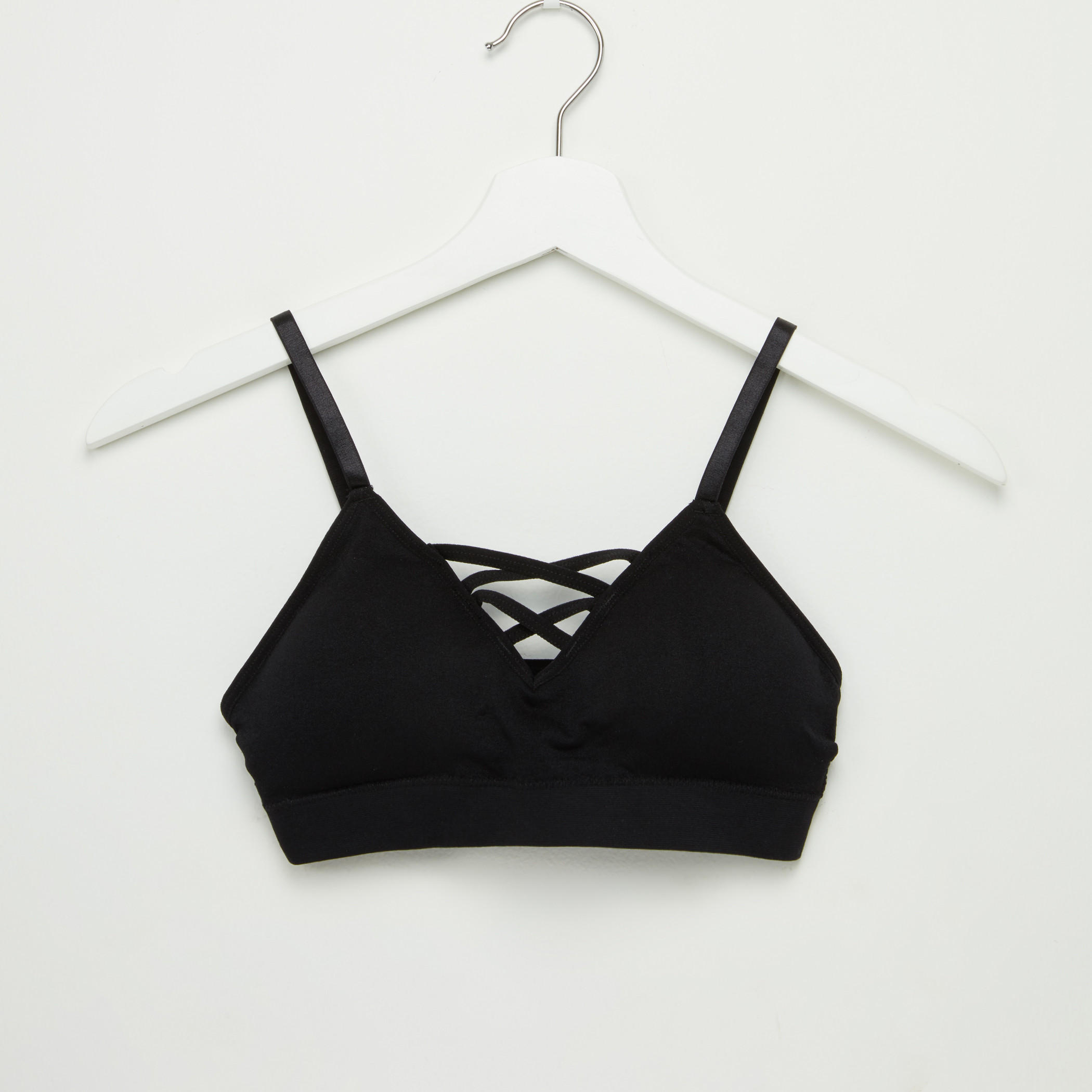 صدريّة بحمّالات قابلة للتعديل وحمّالة متقاطعة - طقم من قطعتين-women-clothing-lingerie-bras-image-2