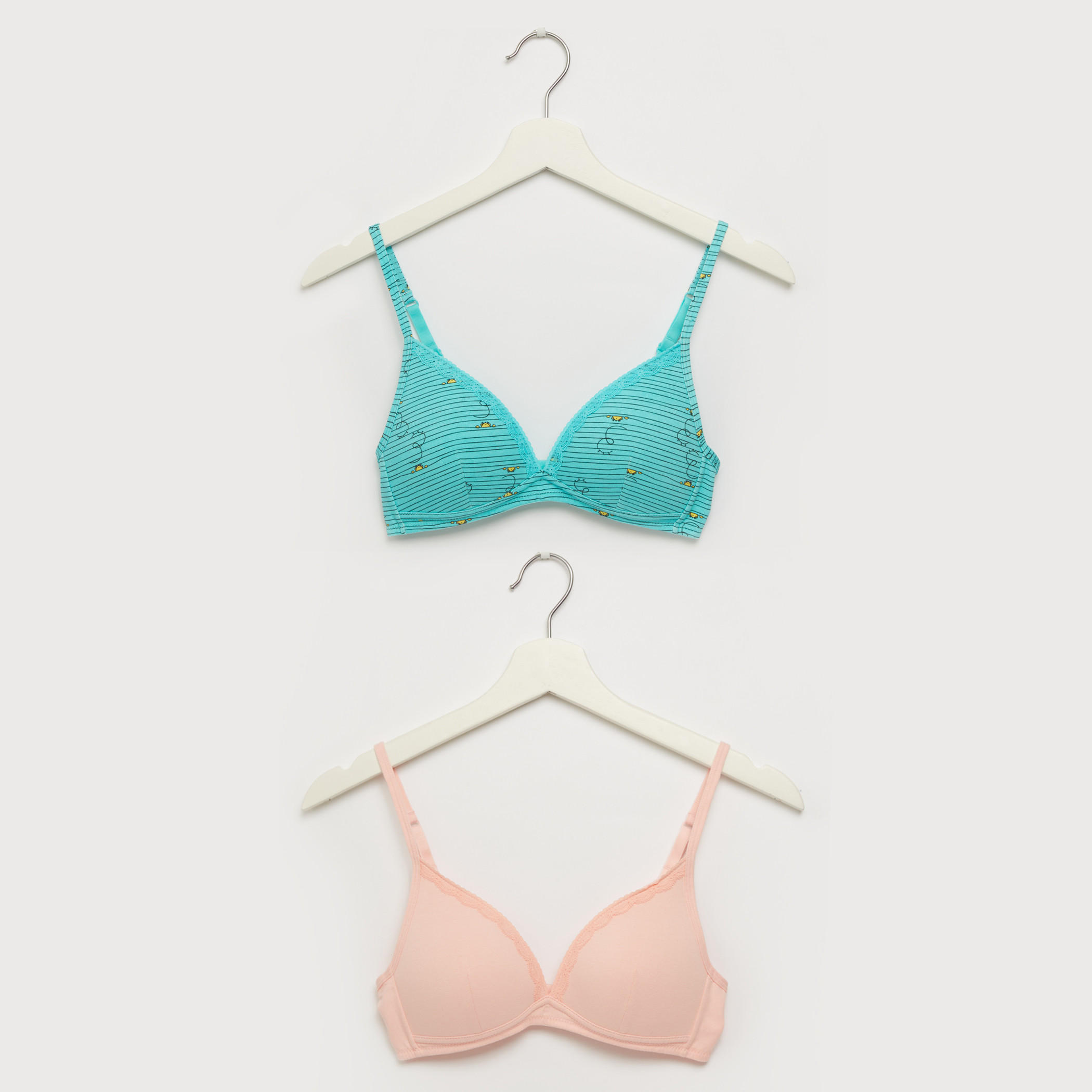 Assorted Padded T-Shirt Bra with Hook and Eye Closure - Set of 2-women-clothing-lingerie-bras-image-1