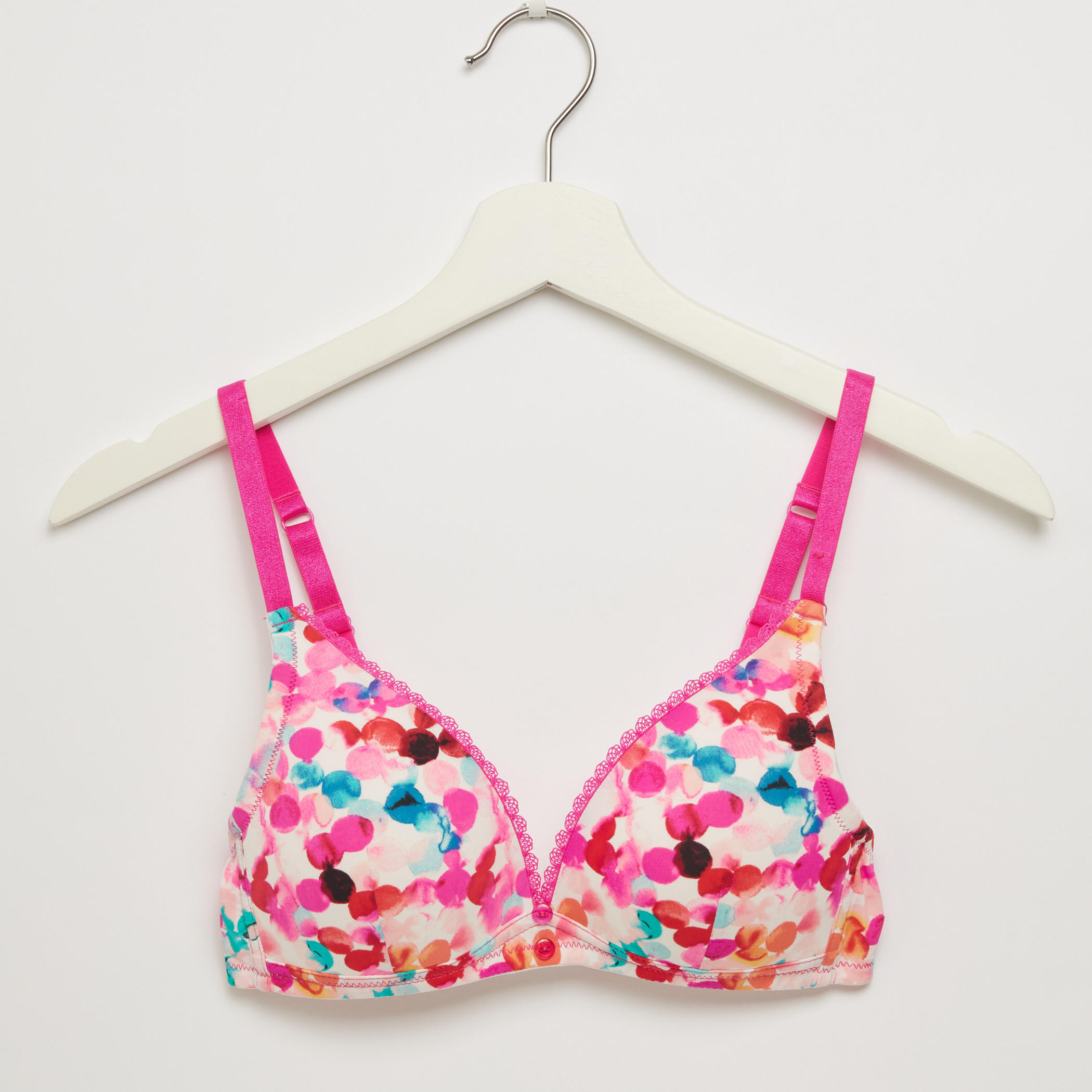 صدريّة تيشيرت مبطّنة بمشبك إغلاق ناعم - طقم من قطعتين-women-clothing-lingerie-bras-image-2
