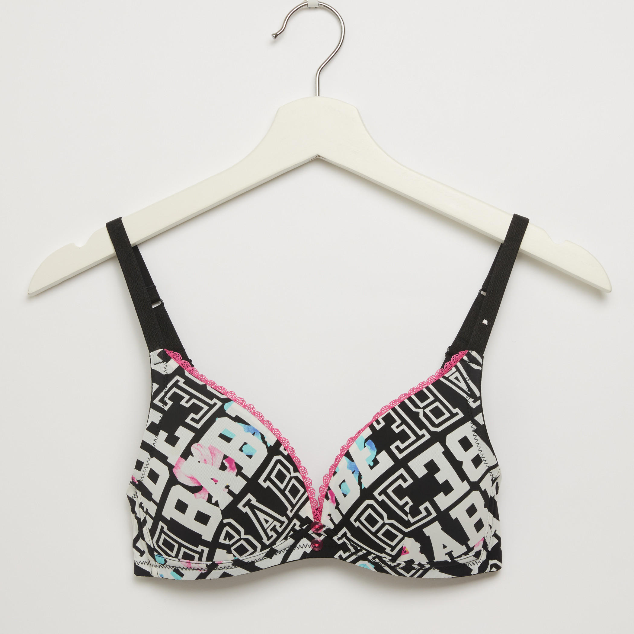 صدريّات تيشيرت مبطّنة بحمّالات قابلة للتعديل - طقم من قطعتين-women-clothing-lingerie-bras-image-2