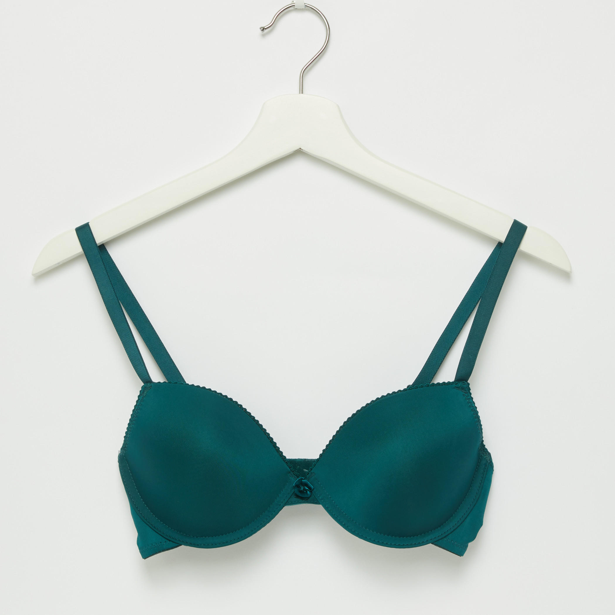 Padded T-Shirt Bra with Hook and Eye Closure and Adjustable Straps-women-clothing-lingerie-bras-image-1