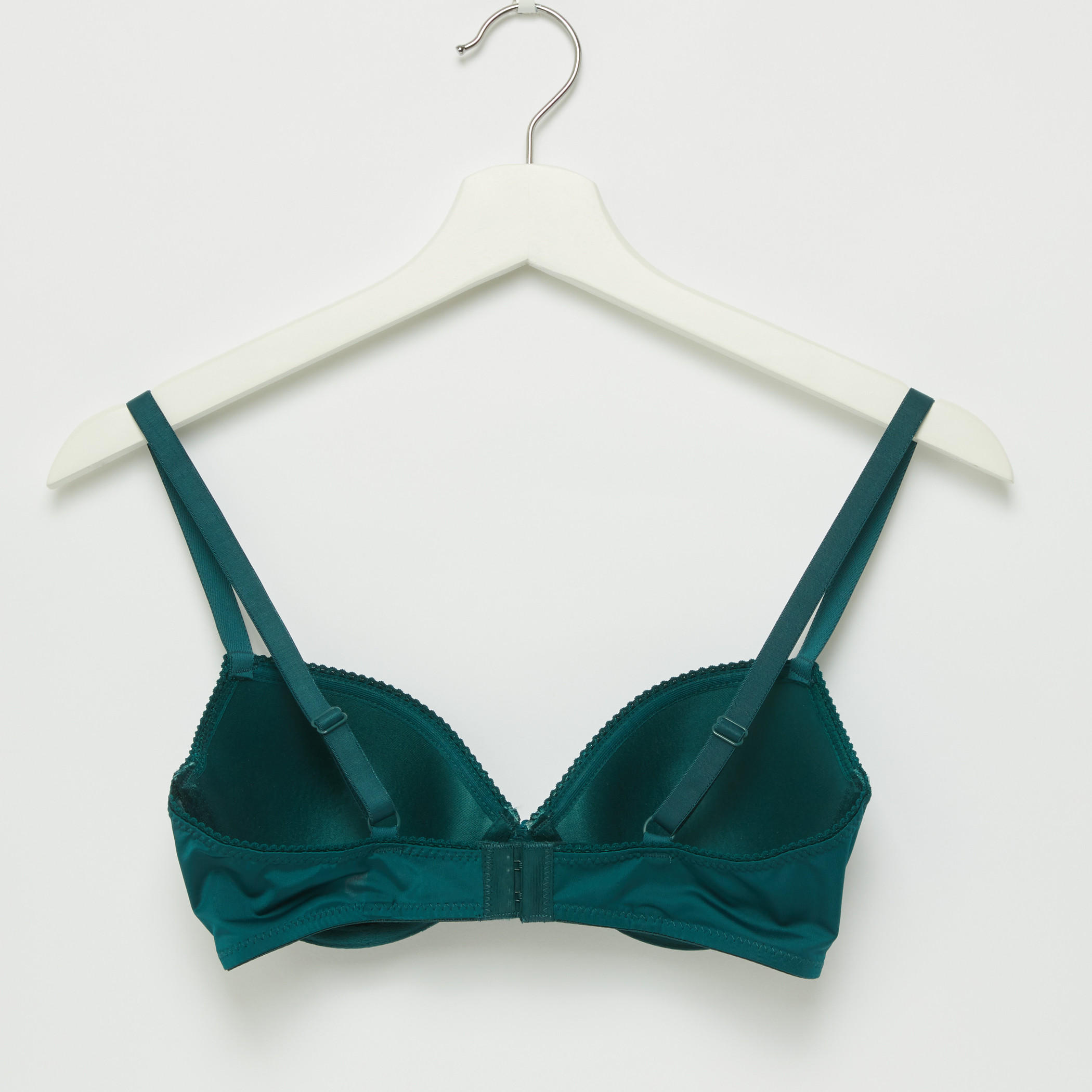Padded T-Shirt Bra with Hook and Eye Closure and Adjustable Straps-women-clothing-lingerie-bras-image-2