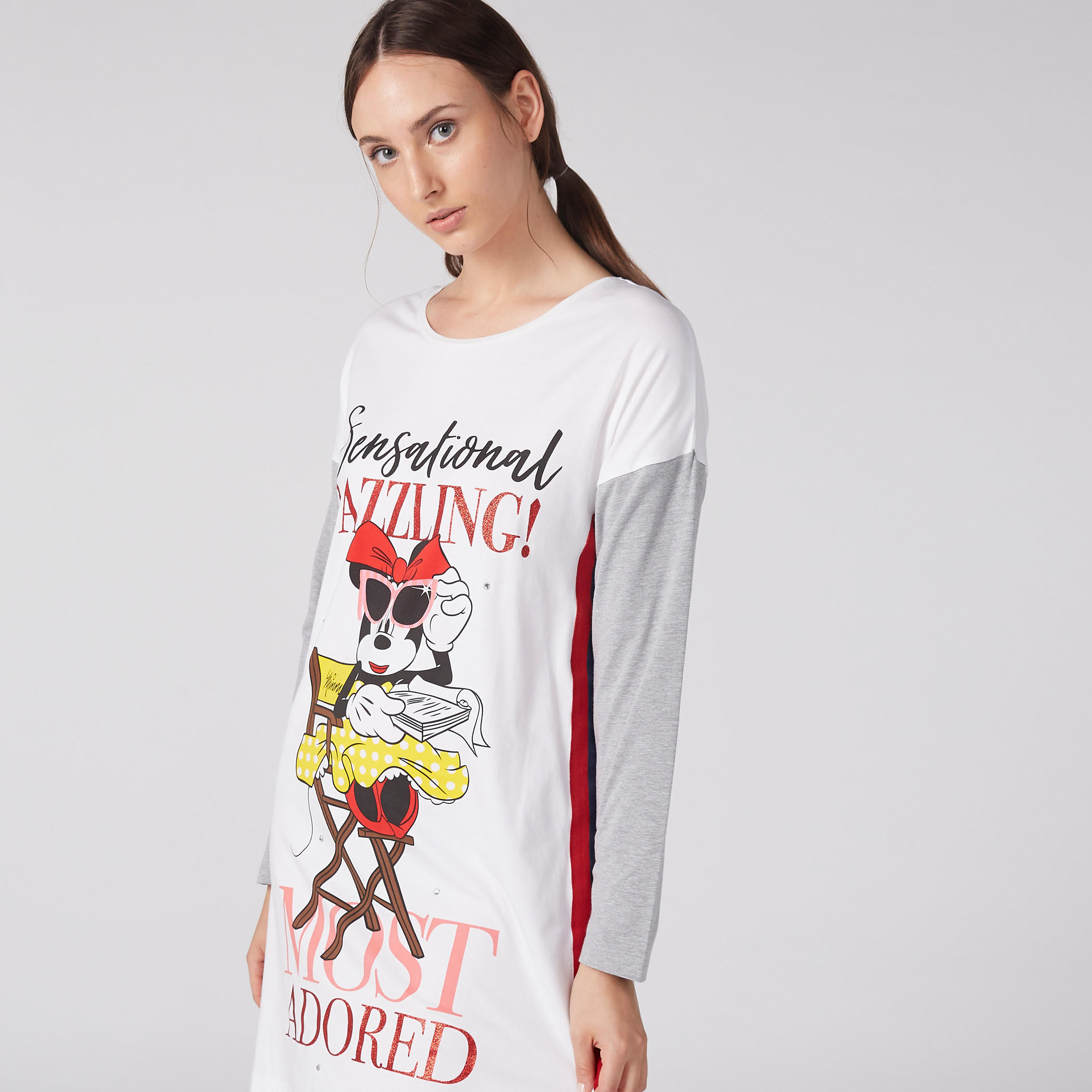 قميص نوم بياقة مستديرة وأكمام طويلة وطبعات-women-clothing-nightwear-nighties-image-1