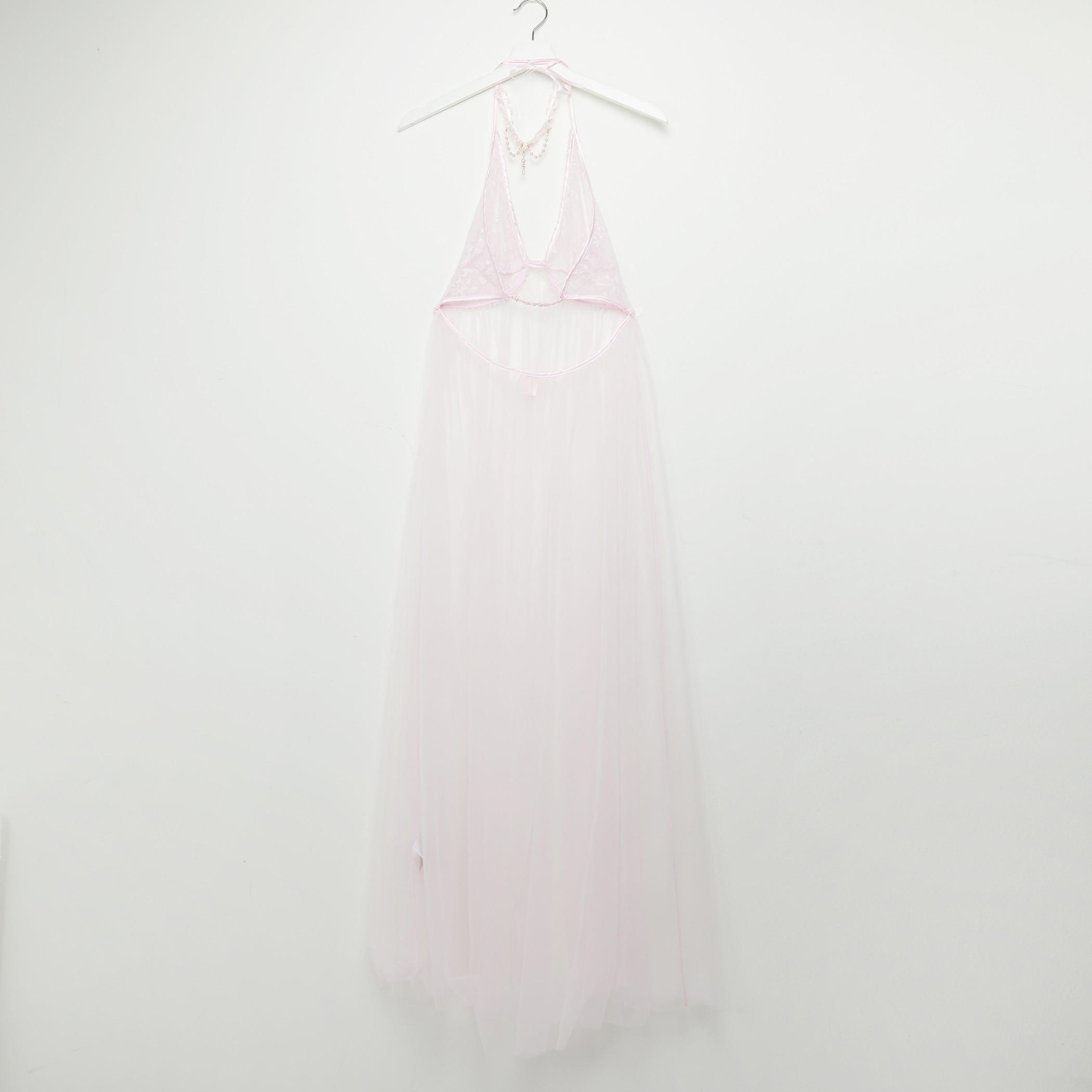 بيبي دول بياقة عالية وتفاصيل دانتيل ولؤلؤ مع ثونج-women-clothing-nightwear-nighties-image-4