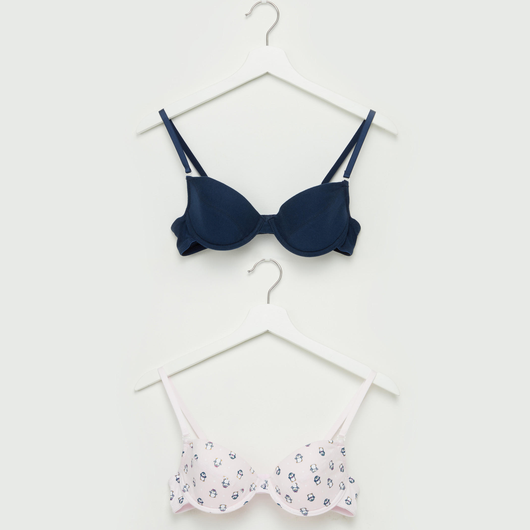 صدريّة تيشيرت مبطّنة بمشبك إغلاق ناعم - طقم من قطعتين-women-clothing-lingerie-bras-image-1