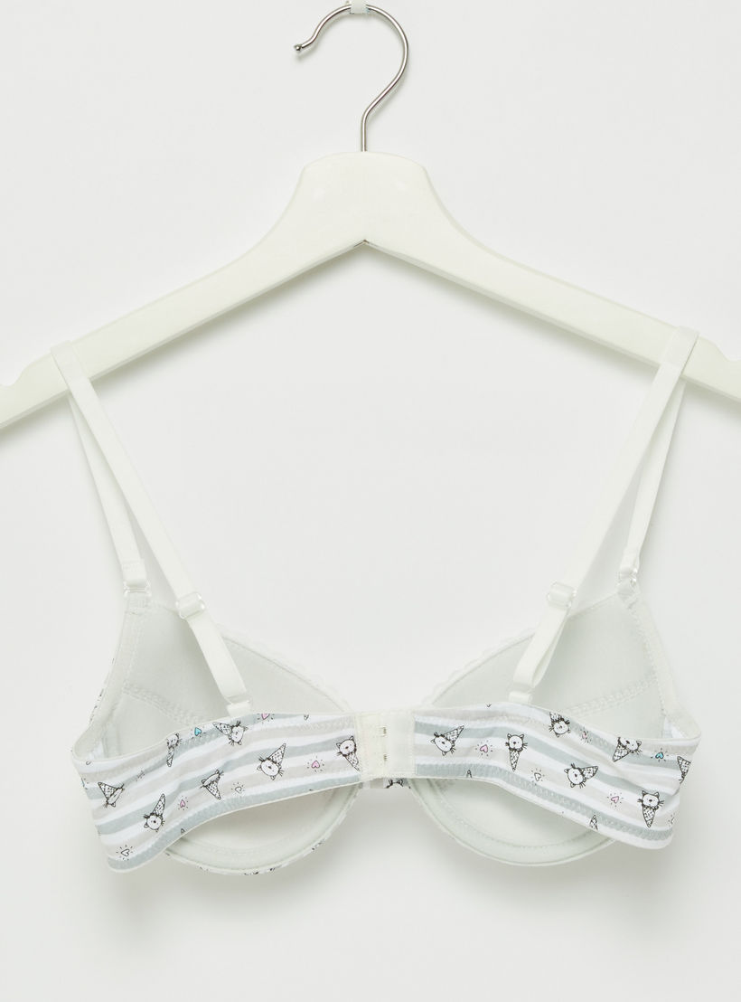 صدريّة تيشيرت بتفاصيل دانتيل ومشبك إغلاق - طقم من قطعتين-women-clothing-lingerie-bras-image-3