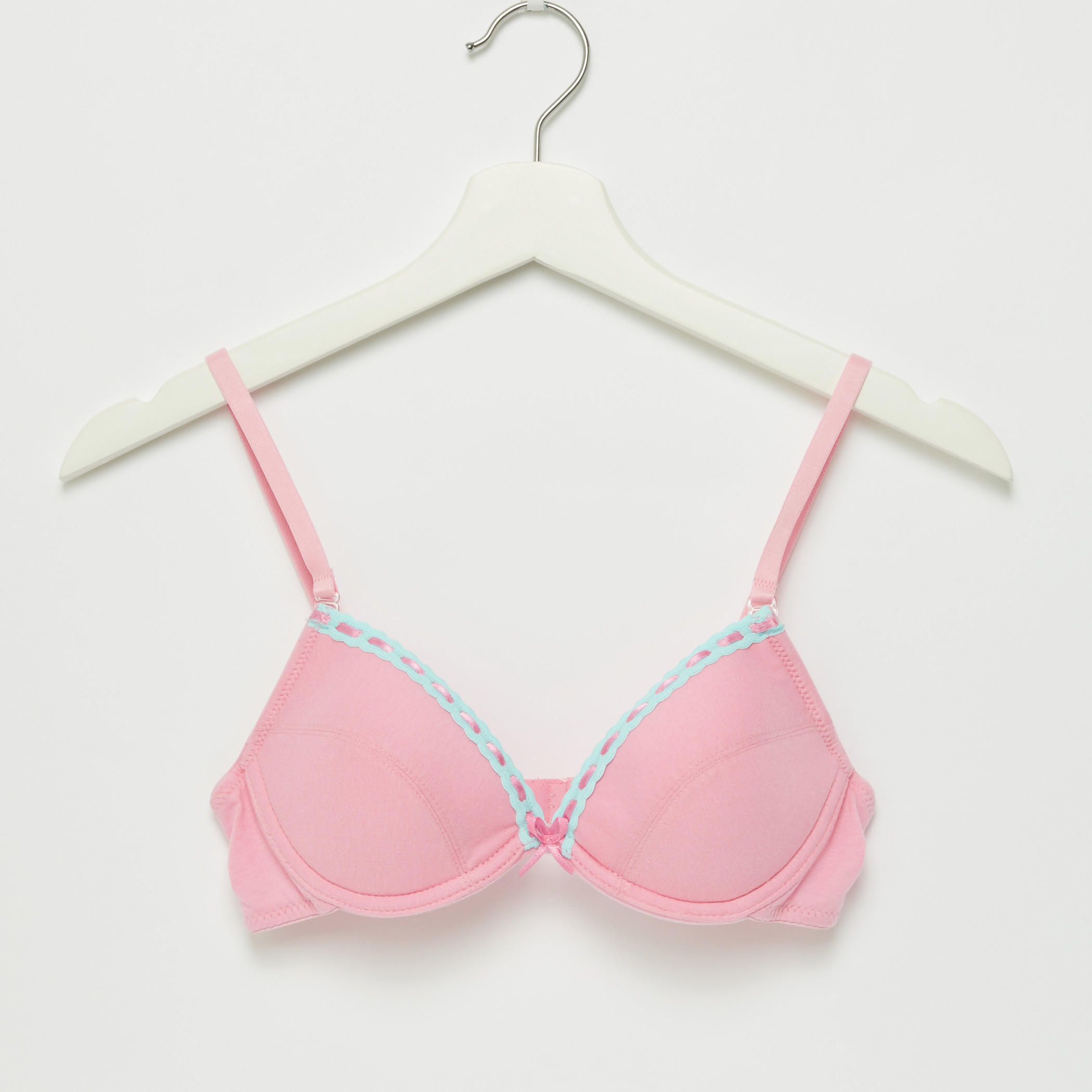 صدريّة تيشيرت مبطّنة بمشبك إغلاق ناعم - طقم من قطعتين-women-clothing-lingerie-bras-image-2