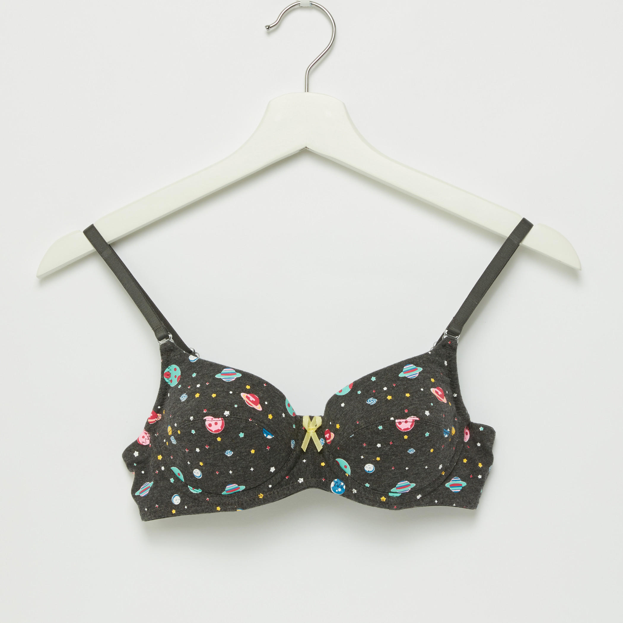Bow Detail Padded T-Shirt Bra with Hook and Eye Closure - Set of 2-women-clothing-lingerie-bras-image-2