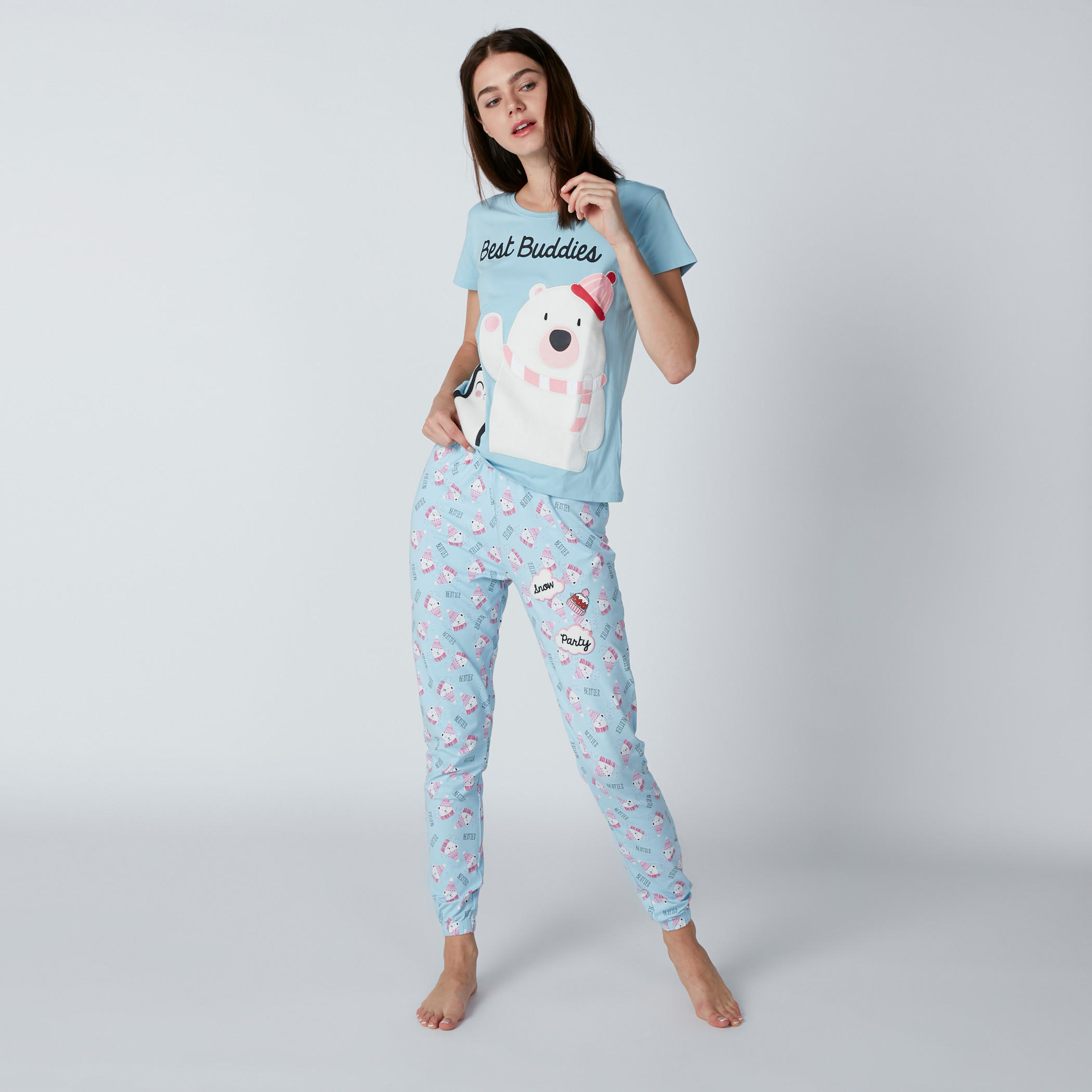 Printed T-Shirt with Full Length Jog Pants-women-clothing-nightwear-pyjamas-longsets-image-3
