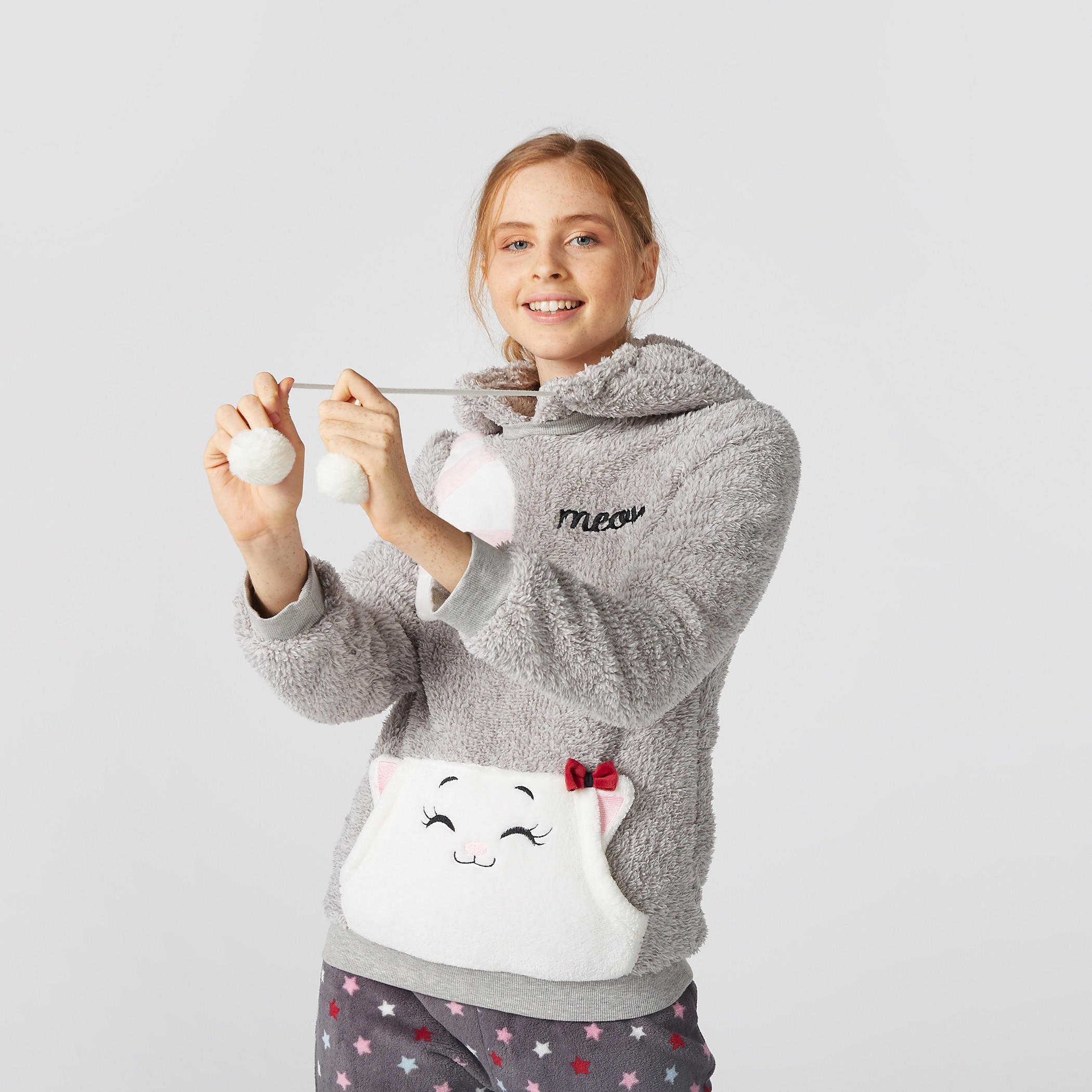 سويت شيرت قطيفة بأكمام طويلة وجيوب كانجارو-women-clothing-nightwear-pyjamas-tops-image-1