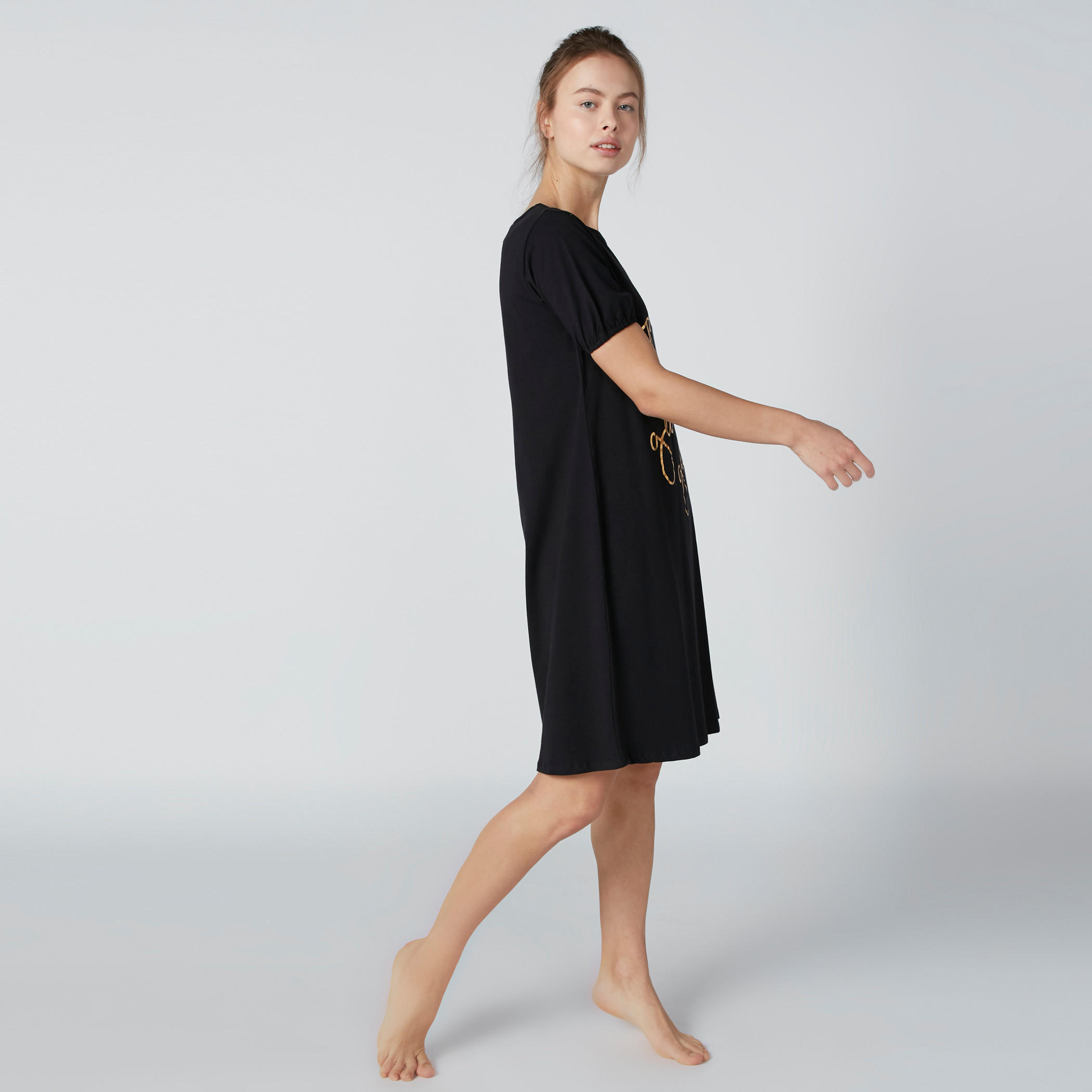 قميص نوم بياقة قارب وأكمام قصيرة وطبعات - طقم من قطعتين-women-clothing-nightwear-nighties-image-4