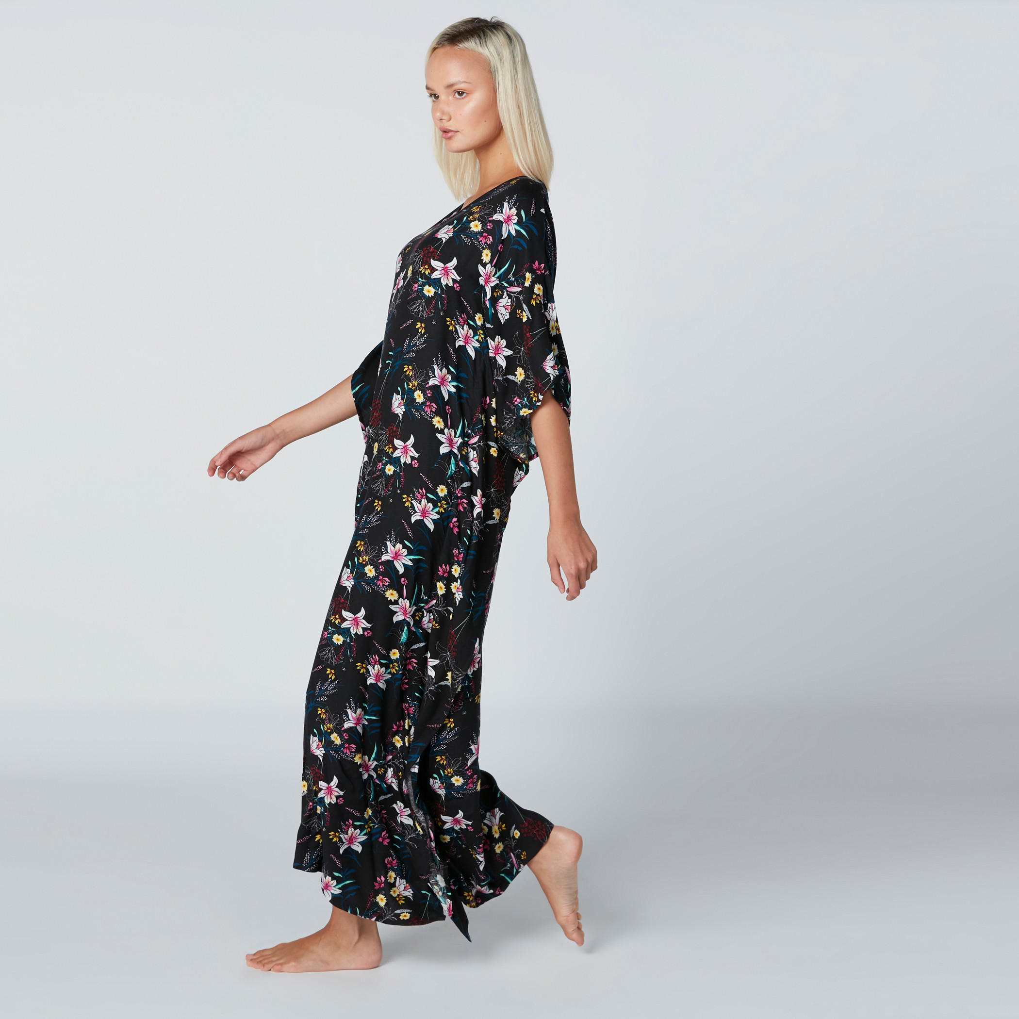 Printed Maxi Sleep Dress with Round Neck-women-clothing-nightwear-nighties-image-3
