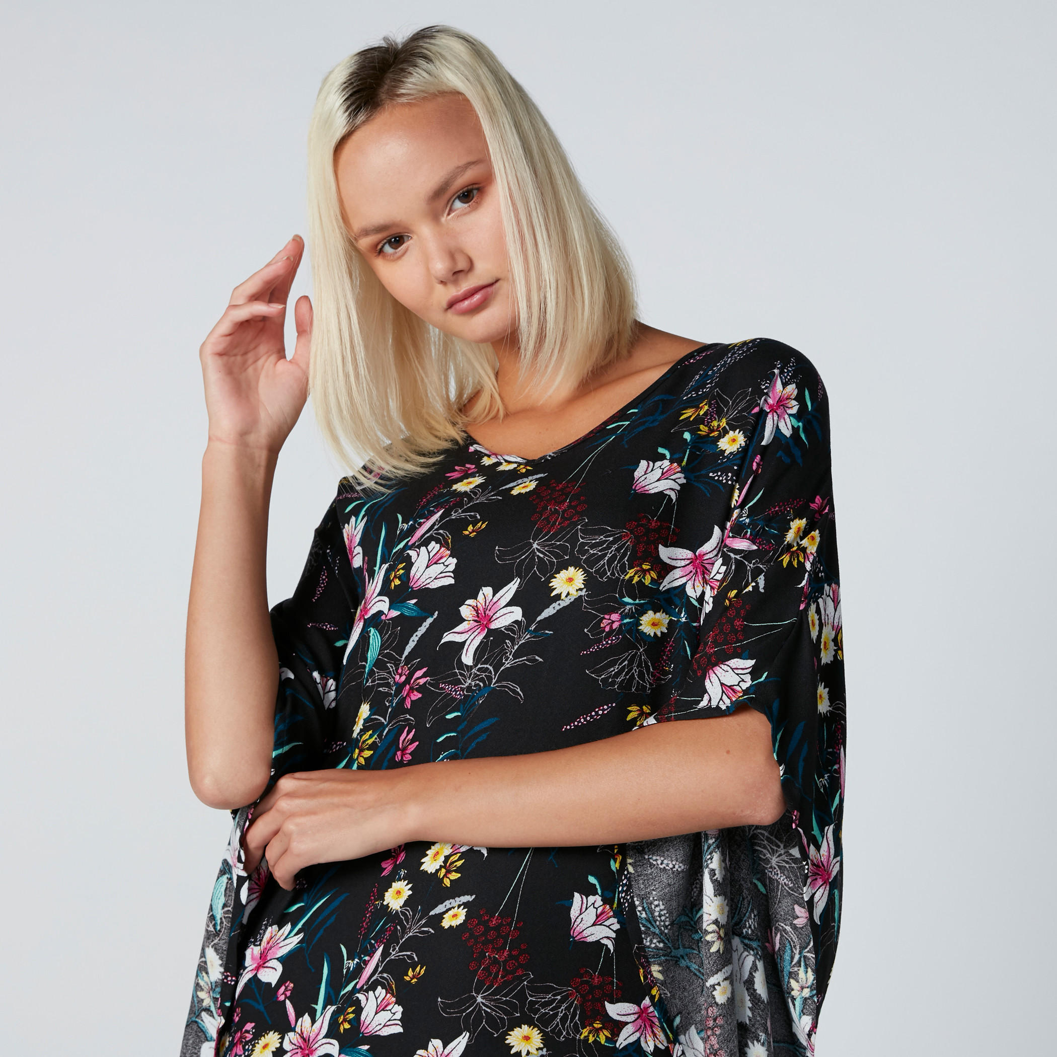 Printed Maxi Sleep Dress with Round Neck-women-clothing-nightwear-nighties-image-4