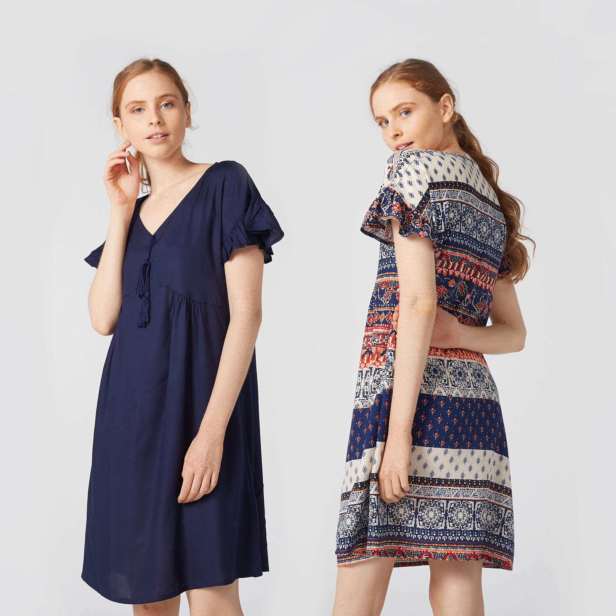 قمصان نوم ميدي بياقة V وأربطة - طقم من قطعتين-women-clothing-nightwear-pyjamas-longsets-image-5