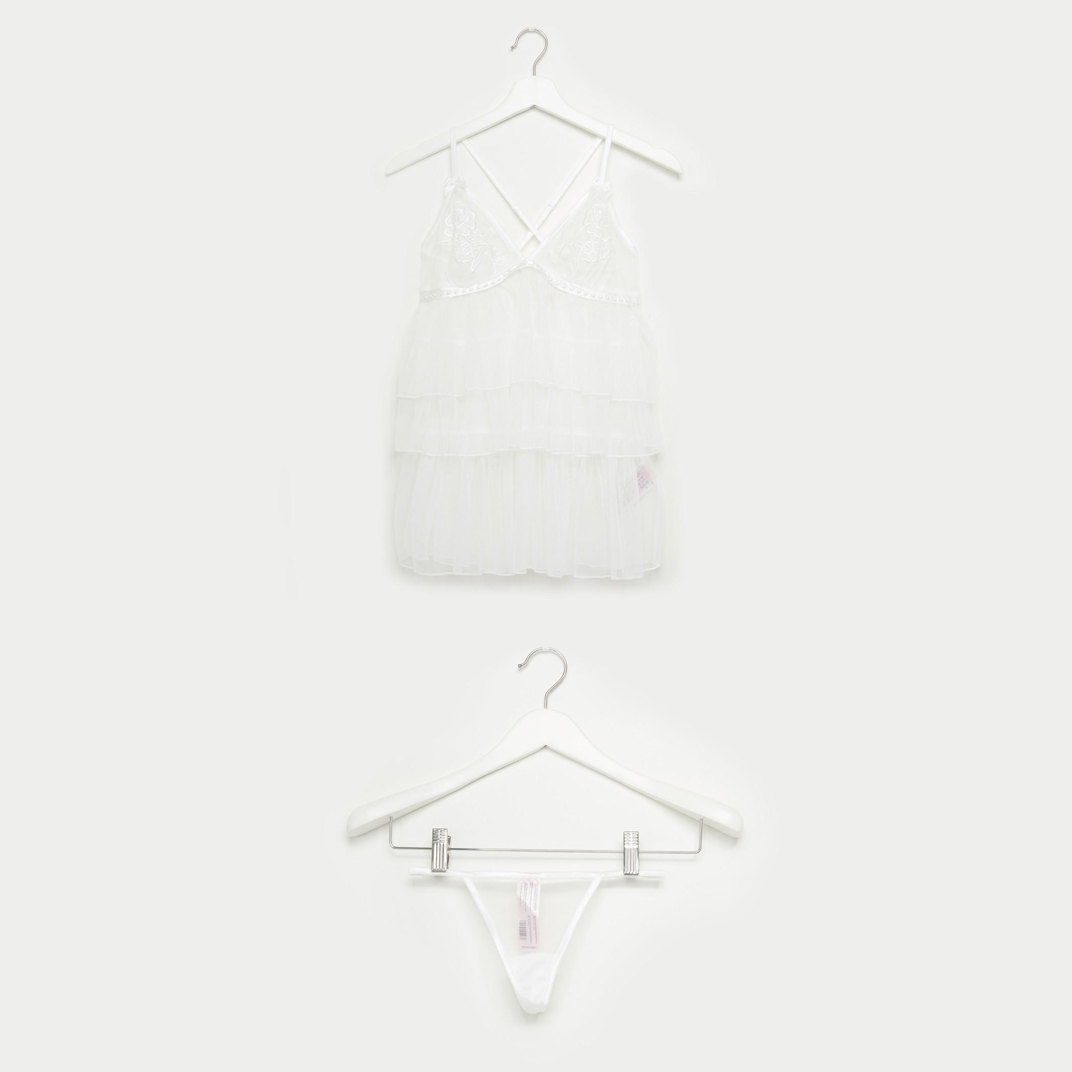 بيبي دول بتفاصيل لؤلؤ ودانتيل مع ثونج-women-clothing-nightwear-pyjamas-longsets-image-1