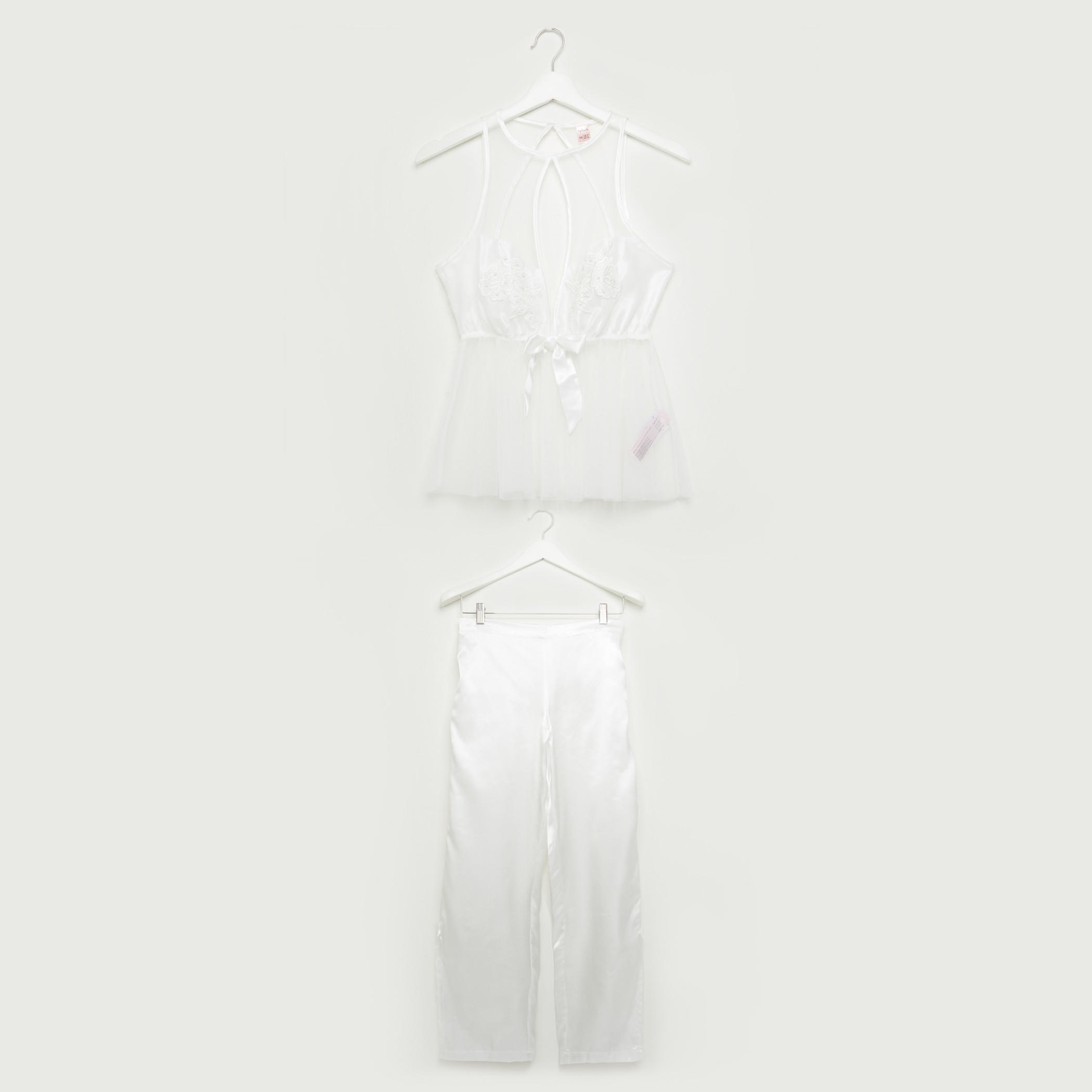 Lace Detail Sleeveless Top and Pyjama Set-women-clothing-nightwear-pyjamas-longsets-image-1