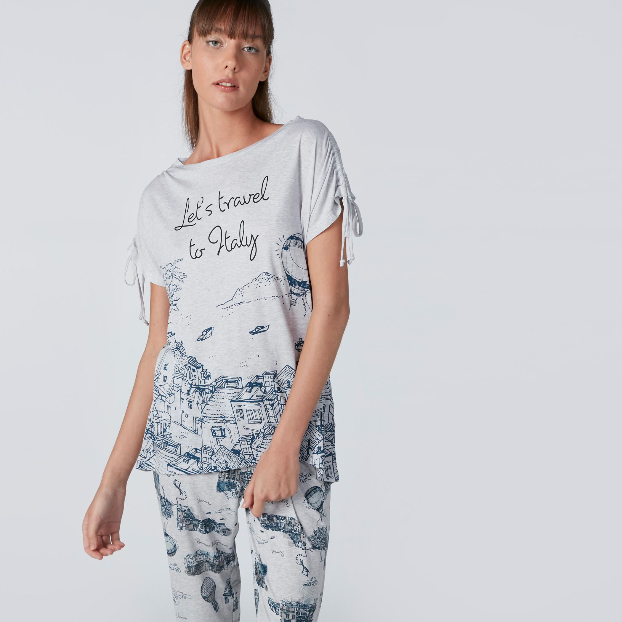 طقم بنطال بيجاما وبلوزة بياقة قارب وطبعات-women-clothing-nightwear-pyjamas-longsets-image-2