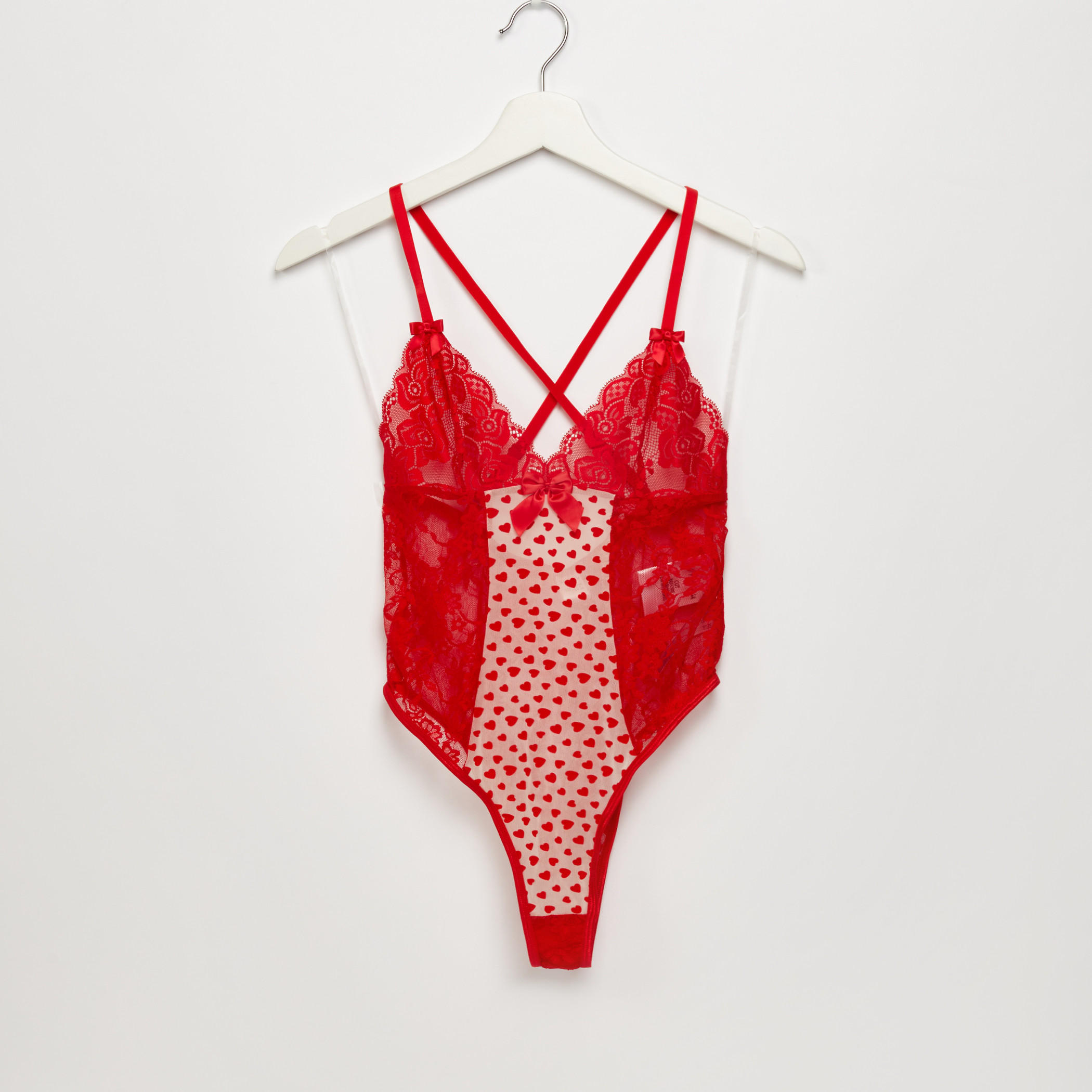 بيبي دول بحمالات قابلة للتعديل وتفاصيل دانتيل-women-clothing-lingerie-babydollsandbodysuits-image-1