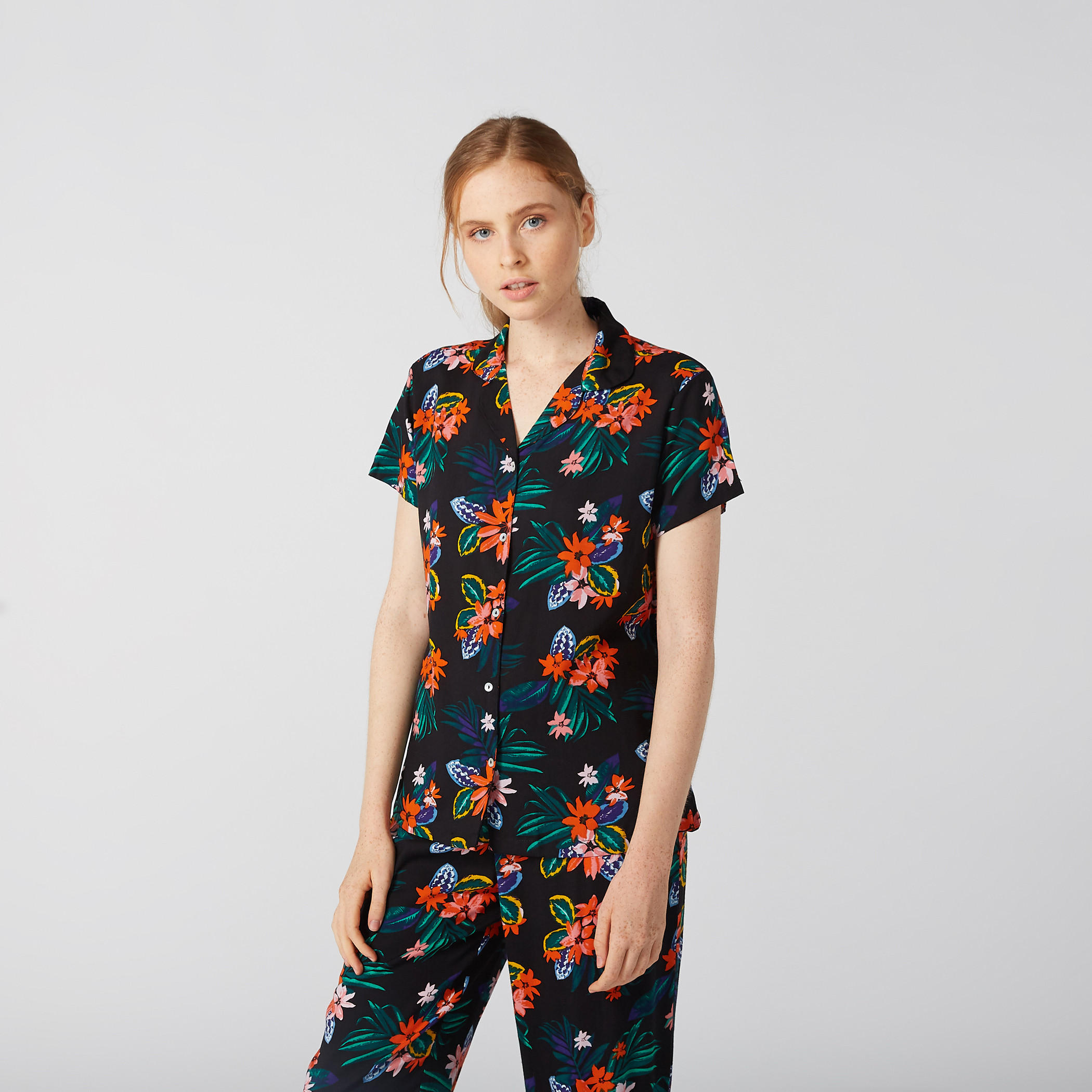 طقم بنطال بيجاما وقميص بطبعات وغطاء للعيون-women-clothing-nightwear-pyjamas-longsets-image-2