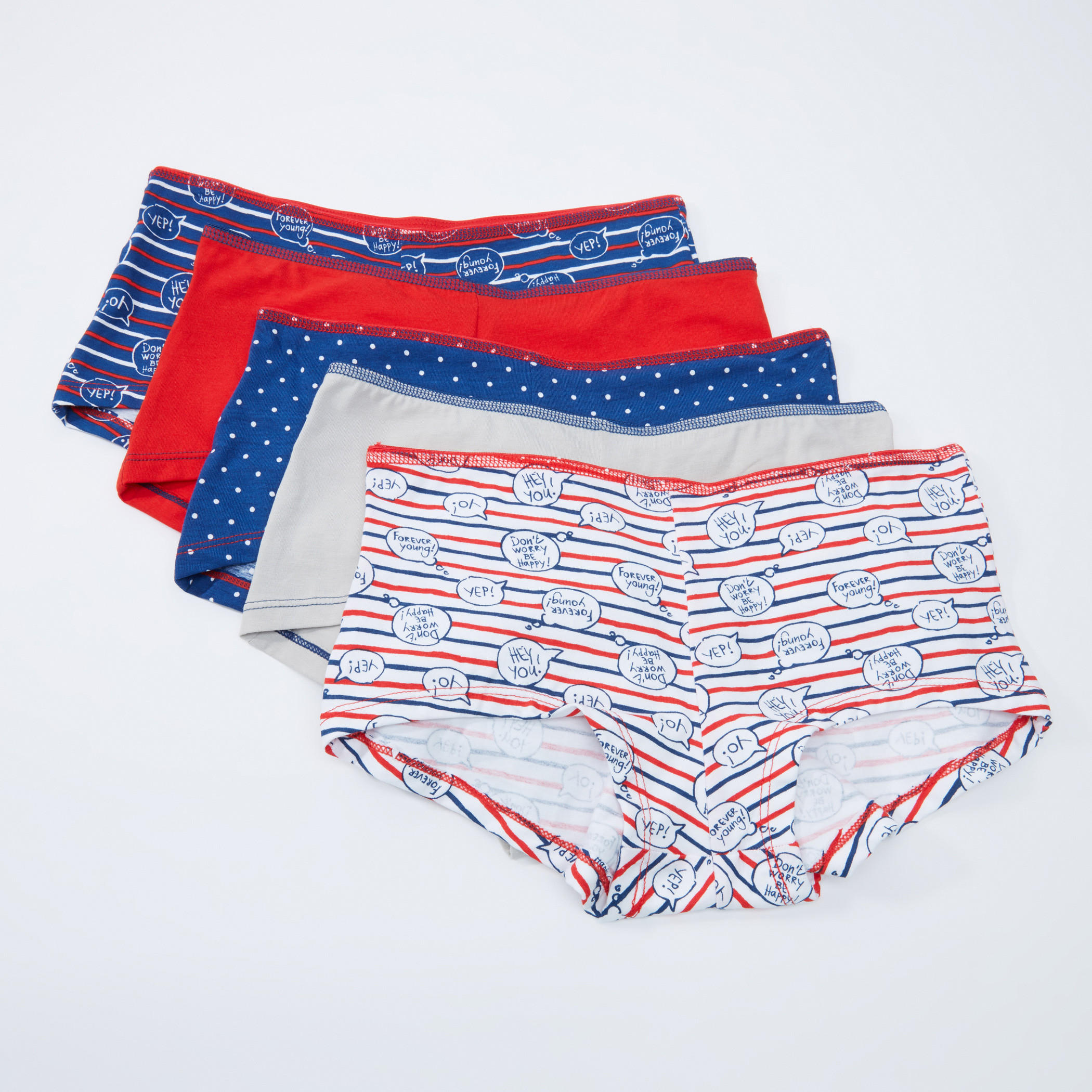 سراويل داخلية بوي شورت بخصر مطّاطي - طقم من قطعتين-women-clothing-lingerie-panties-image-1