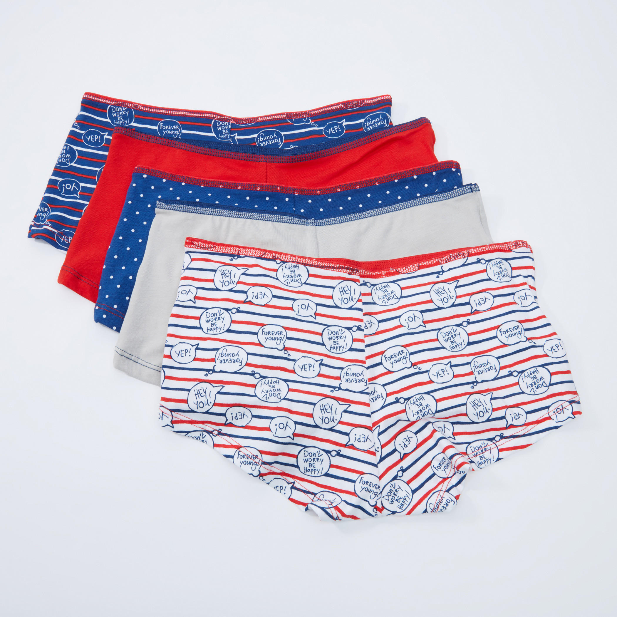 سراويل داخلية بوي شورت بخصر مطّاطي - طقم من قطعتين-women-clothing-lingerie-panties-image-2