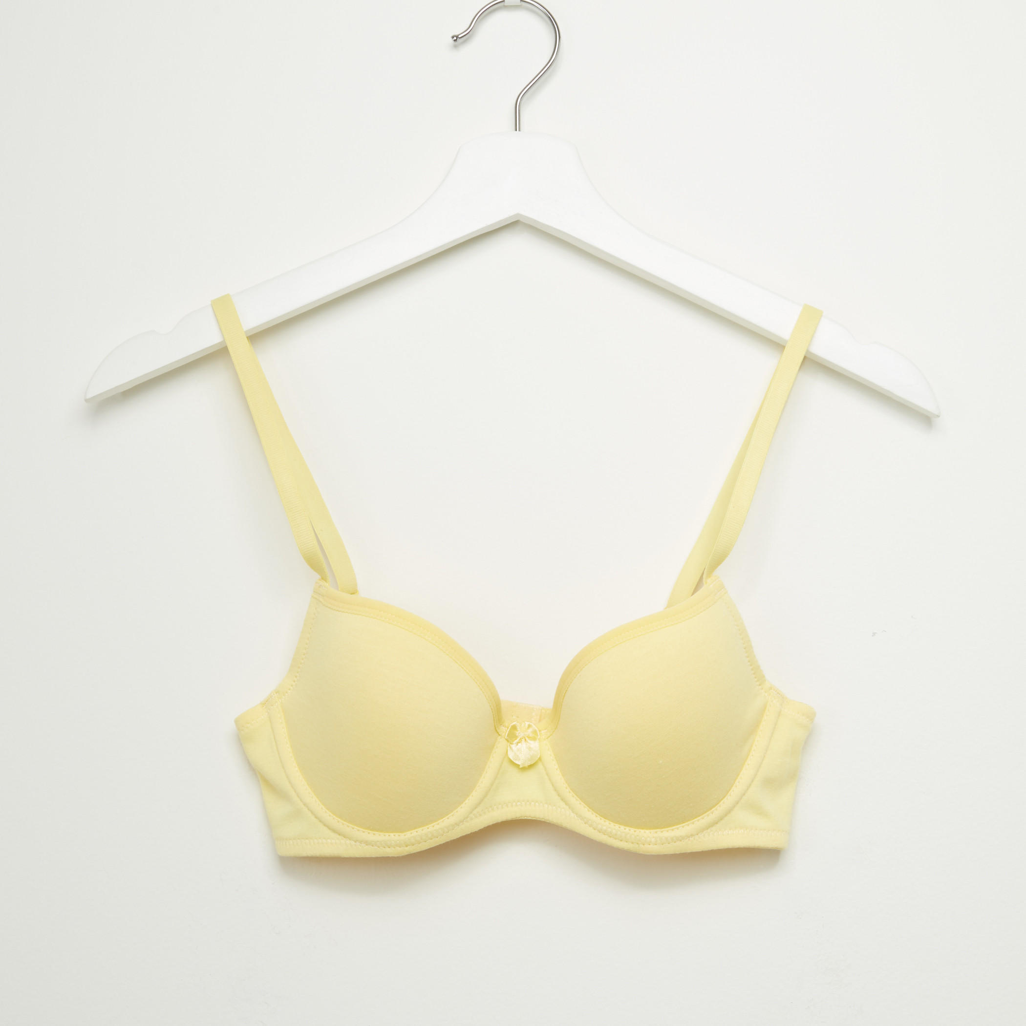 Padded Plunge Bra with Hook and Eye Closure-women-clothing-lingerie-bras-image-1