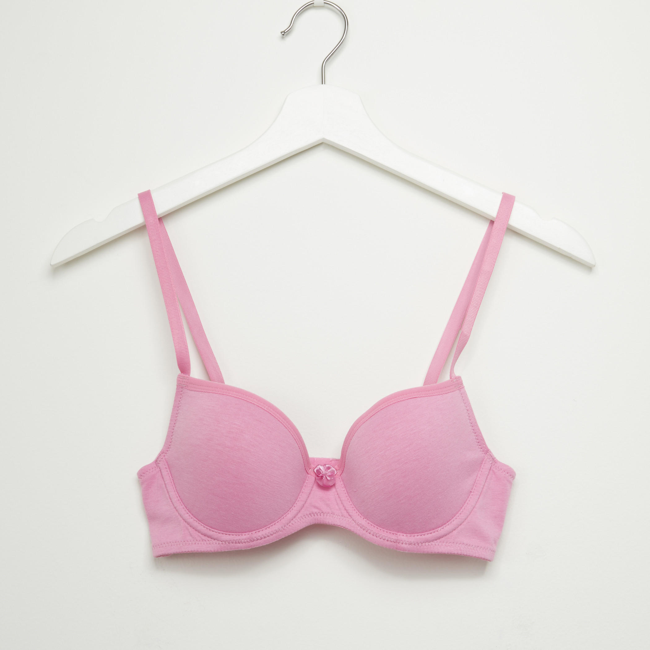 Padded Plunge Bra with Adjustable Straps-women-clothing-lingerie-bras-image-1