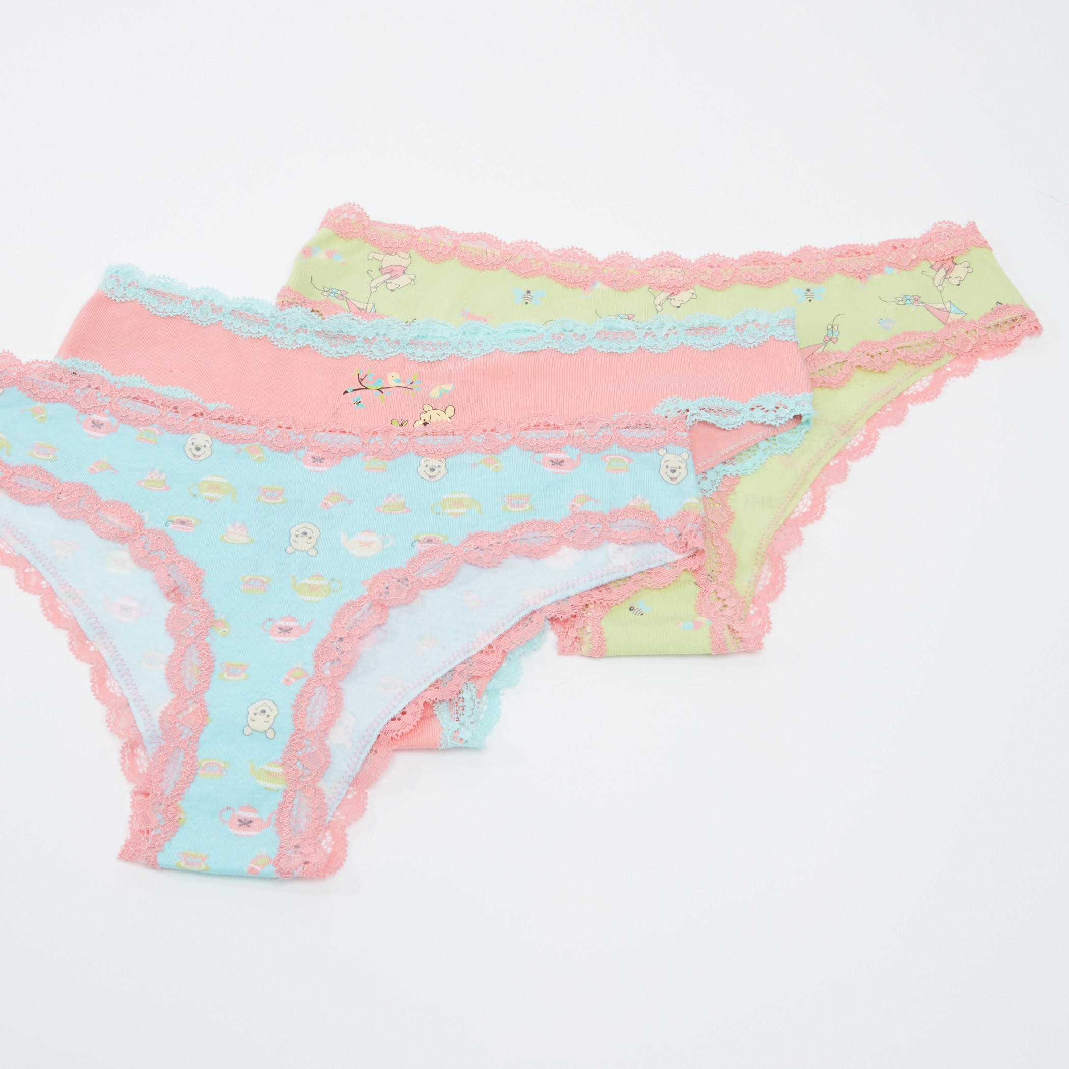 سراويل داخلية بتفاصيل دانتيل وطبعات ويني ذا بو - طقم من 3 قطع-women-clothing-lingerie-panties-image-1