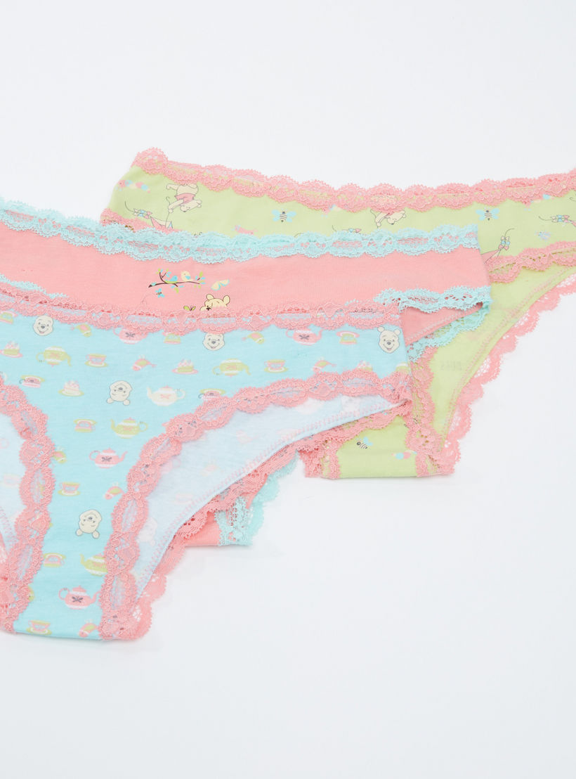 سراويل داخلية بتفاصيل دانتيل وطبعات ويني ذا بو - طقم من 3 قطع-women-clothing-lingerie-panties-image-1