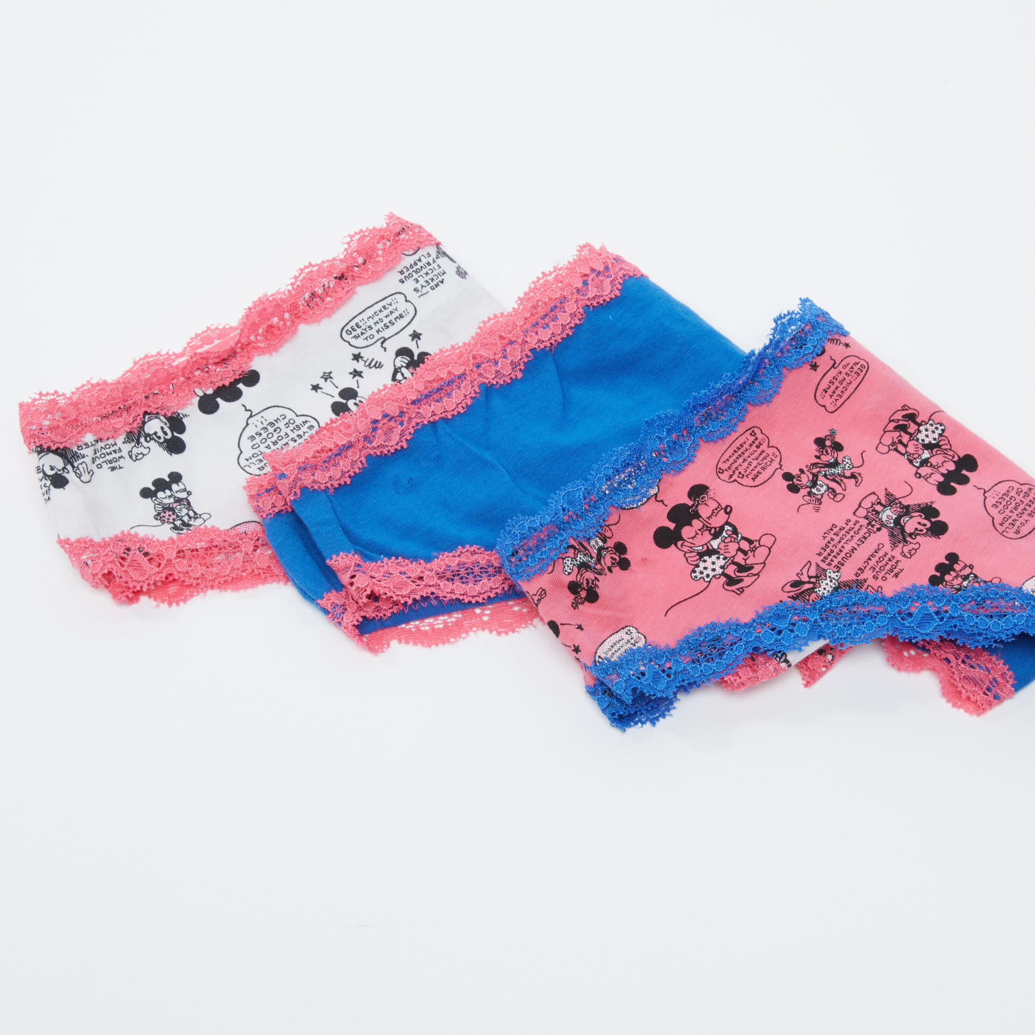 سراويل داخلية بتفاصيل دانتيل وطبعات ميكي ماوس - طقم من 3 قطع-women-clothing-lingerie-panties-image-3