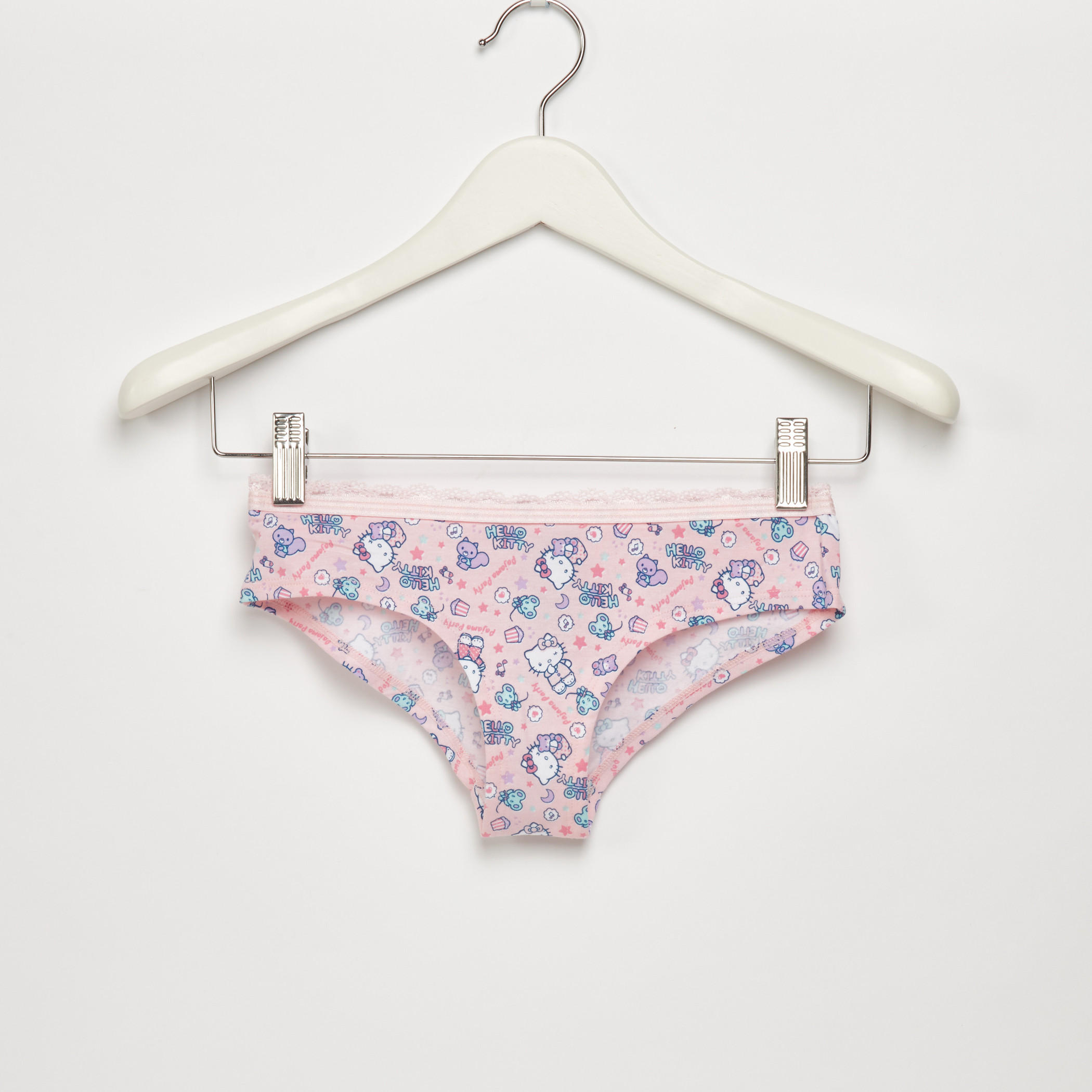 Hello Kitty Printed Hipster Briefs with Lace Detail - Set of 3-women-clothing-lingerie-panties-image-2